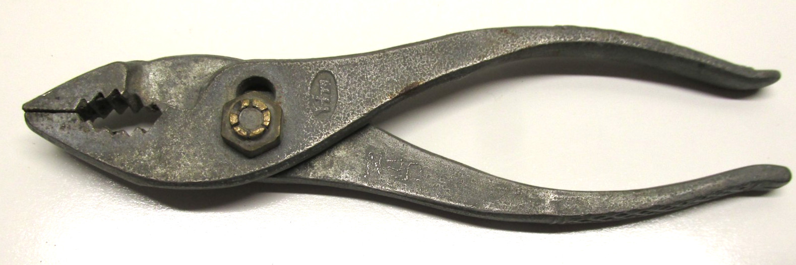 Motorcycle Slip Joint Pliers 5-1/2" long, galvanized finish and textured grip.
