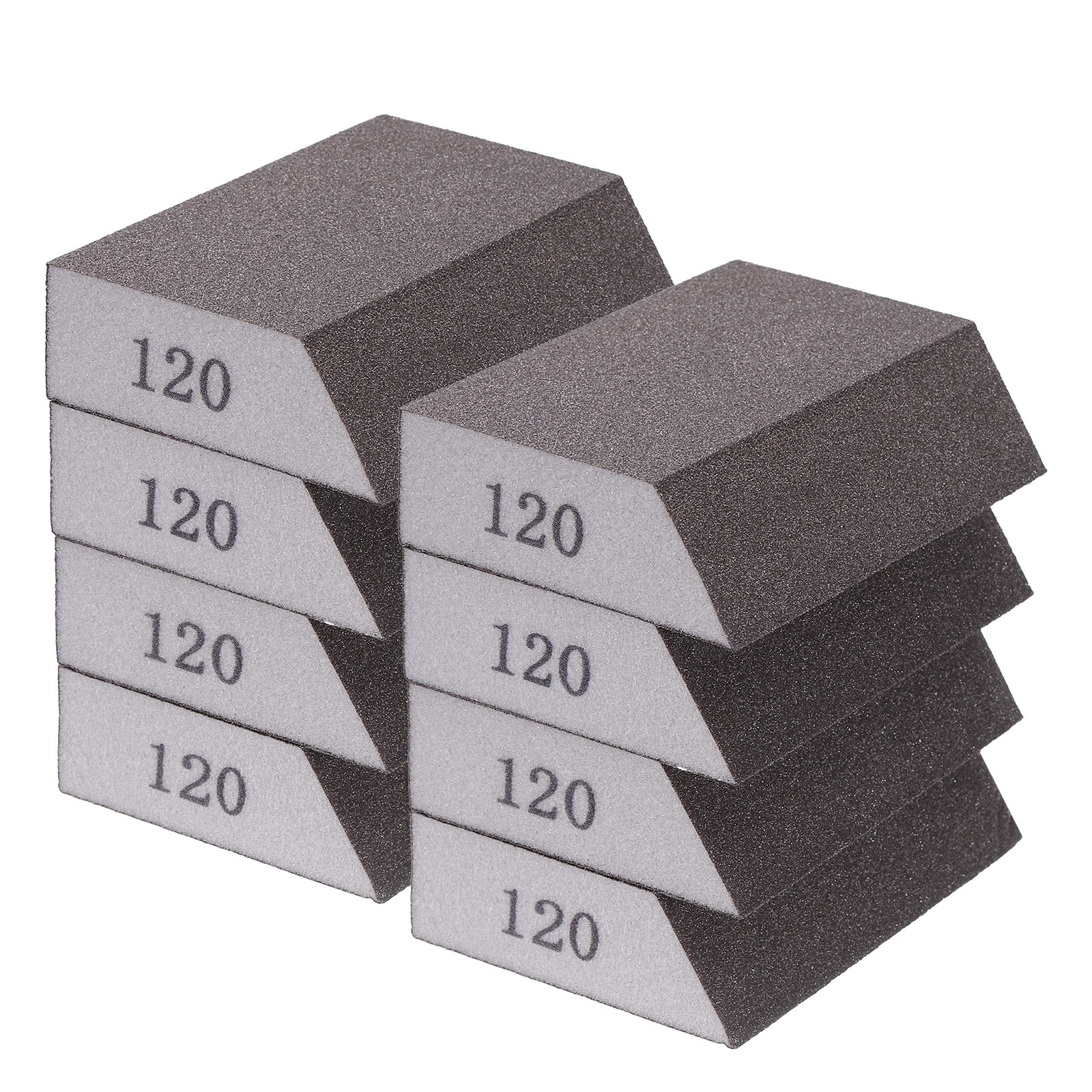 8pcs Sanding Sponge Blocks 120#(400-500 Grit) Sanding Block, 4"x2.8"x1"