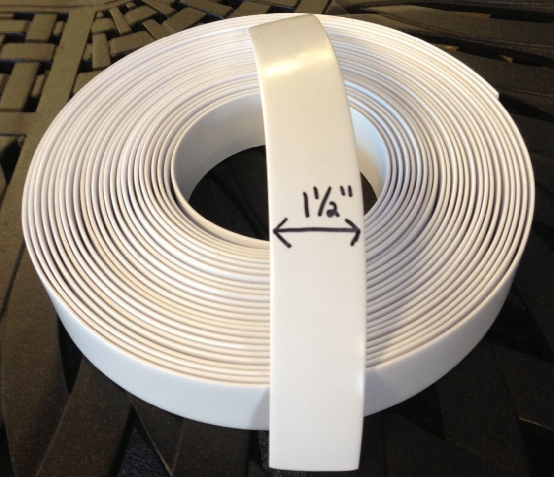 1 1/2" Vinyl  Strapping For Patio Furniture Repair  45' Roll - White