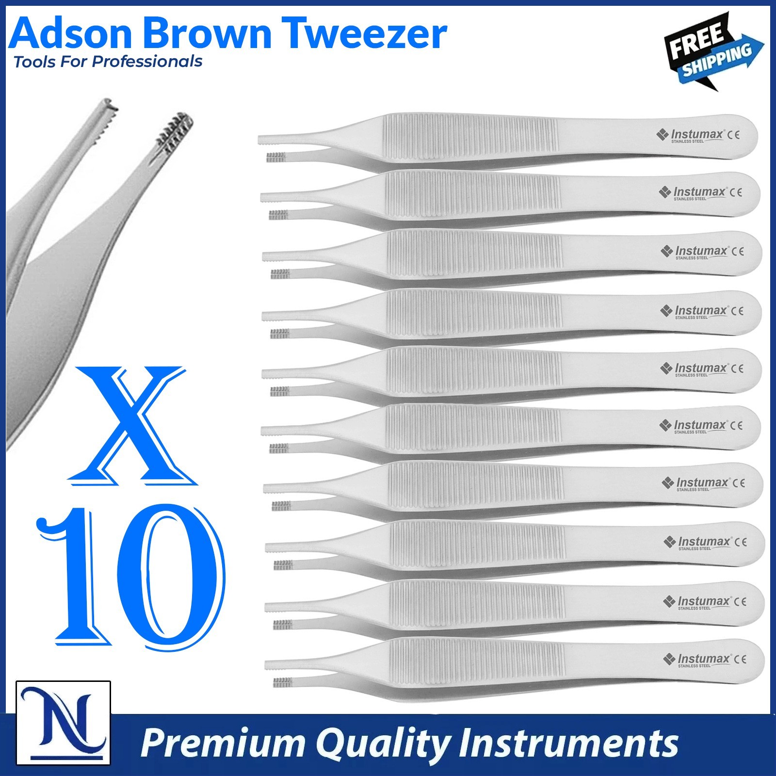 Adson Brown Braun tissue forceps 12 cm serrated anatomic Tweezer forceps