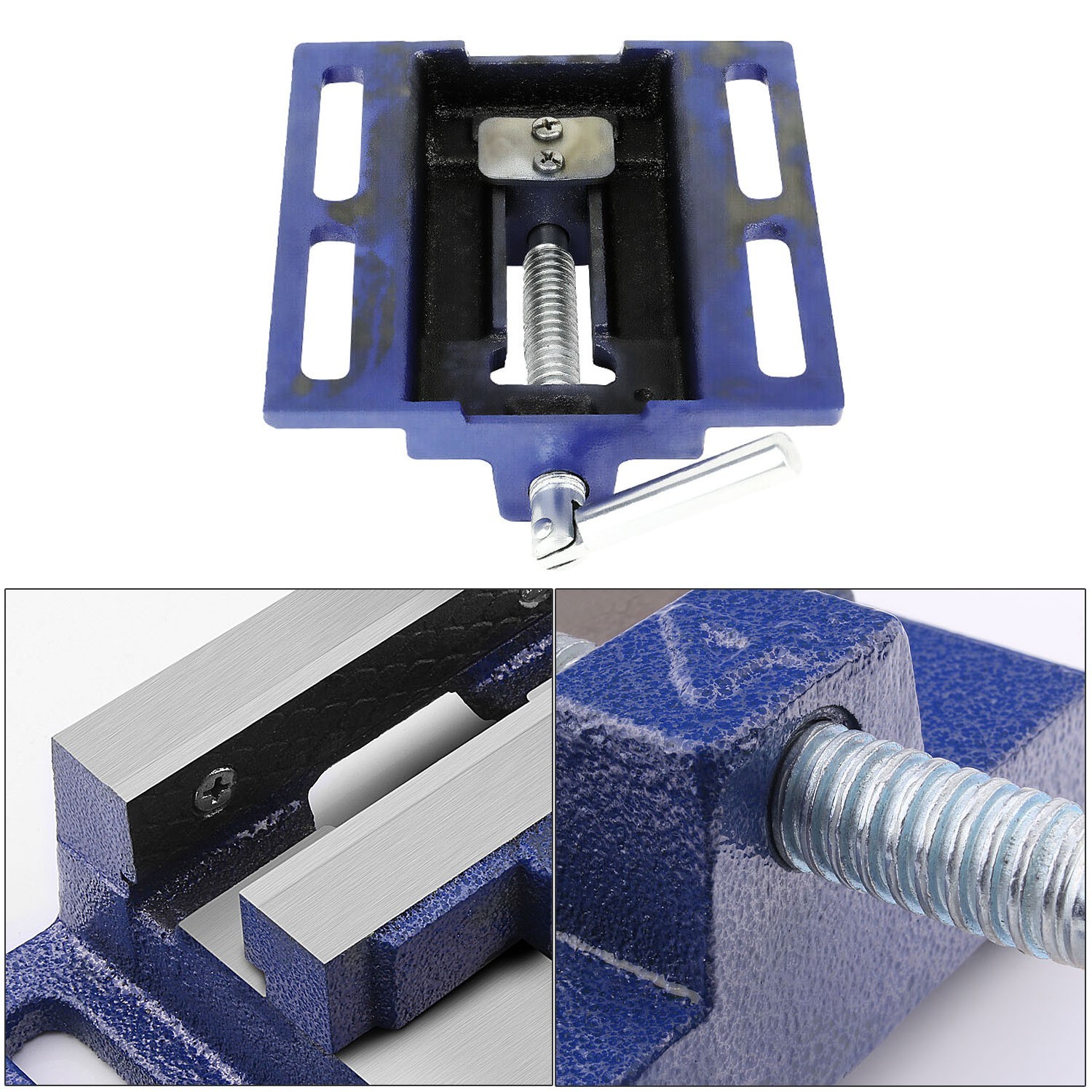 3" Bench Vise Clamp Table Flat Drill Press Vice Milling Machine Blue