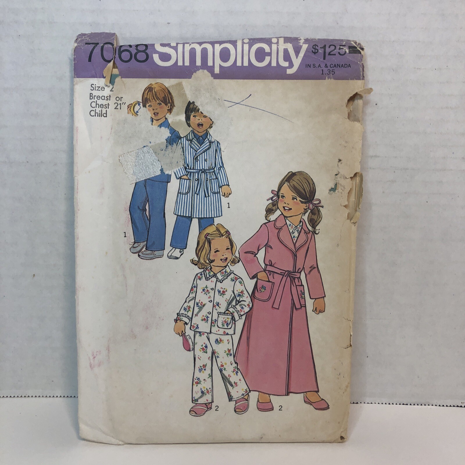 Simplicity 7068 Size 2 Child's Robe in 2 Lengths Pajamas