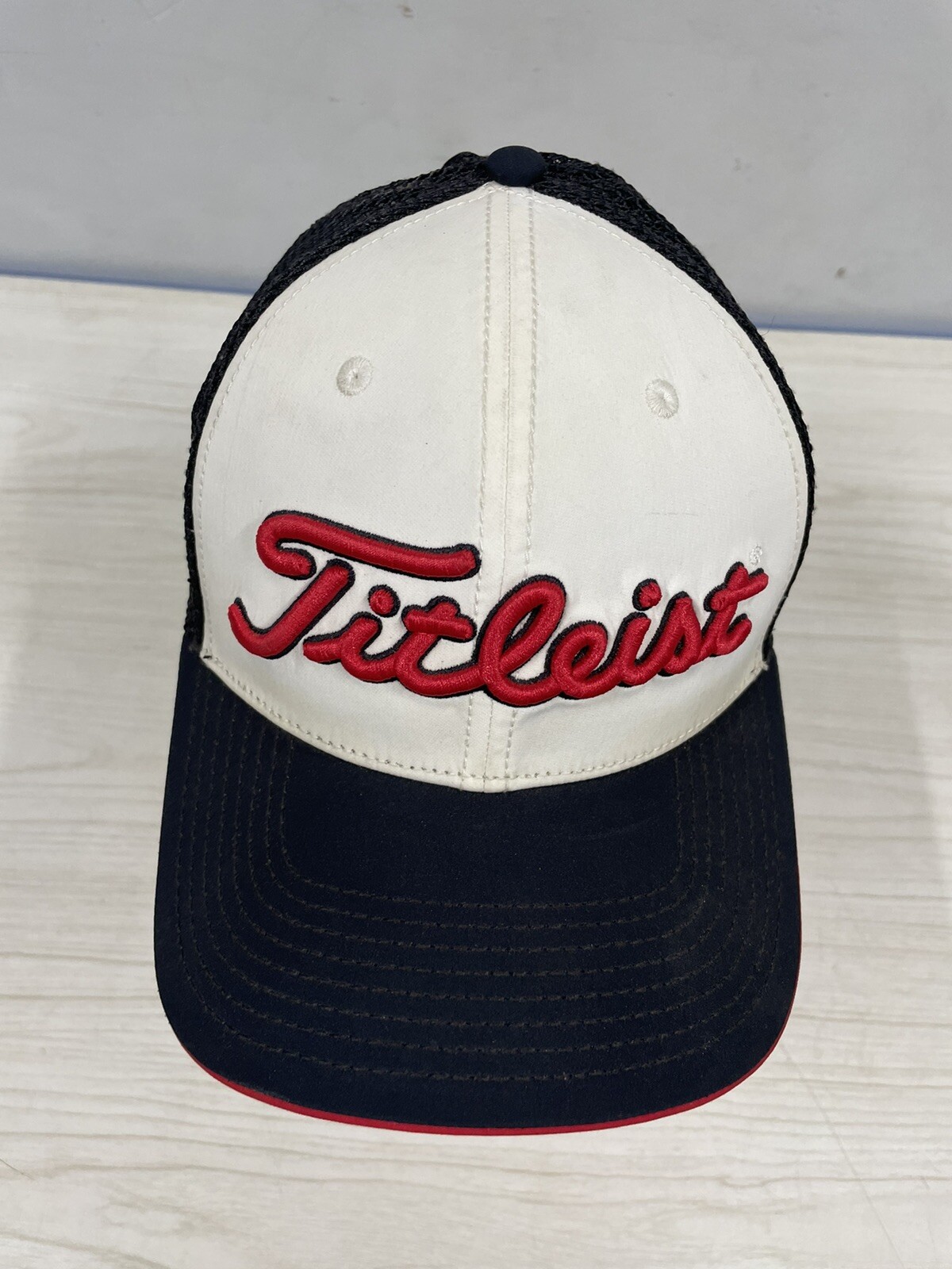 Unique Titleist Mesh Snapback Hat Cap Logo White/black/red Adjustable Golf