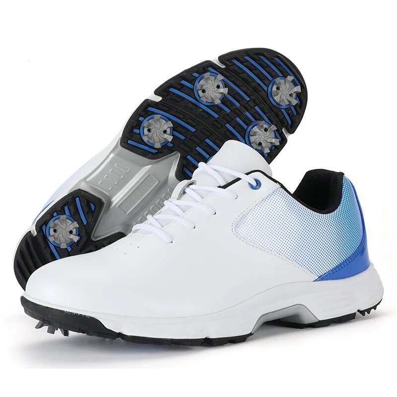 Men's Professional Golf Shoes Spikes Waterproof Anti Slips Leather Golf Sneakers