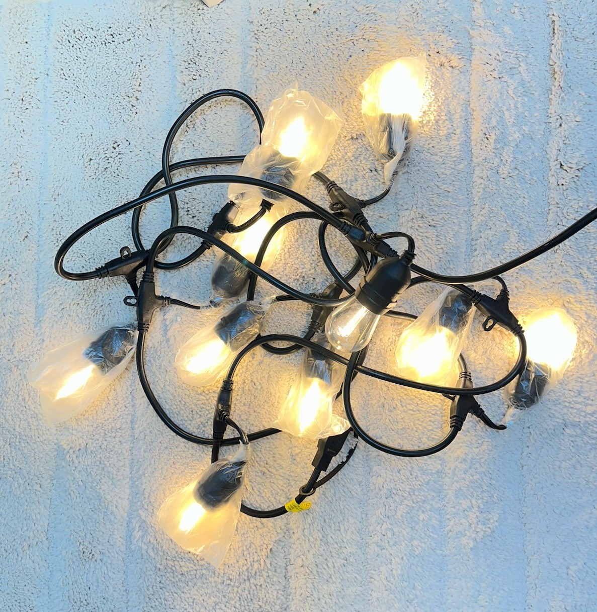 Threshold 10ct LED Drop Indoor Outdoor Café String Lights Clear Bulbs Black Wire