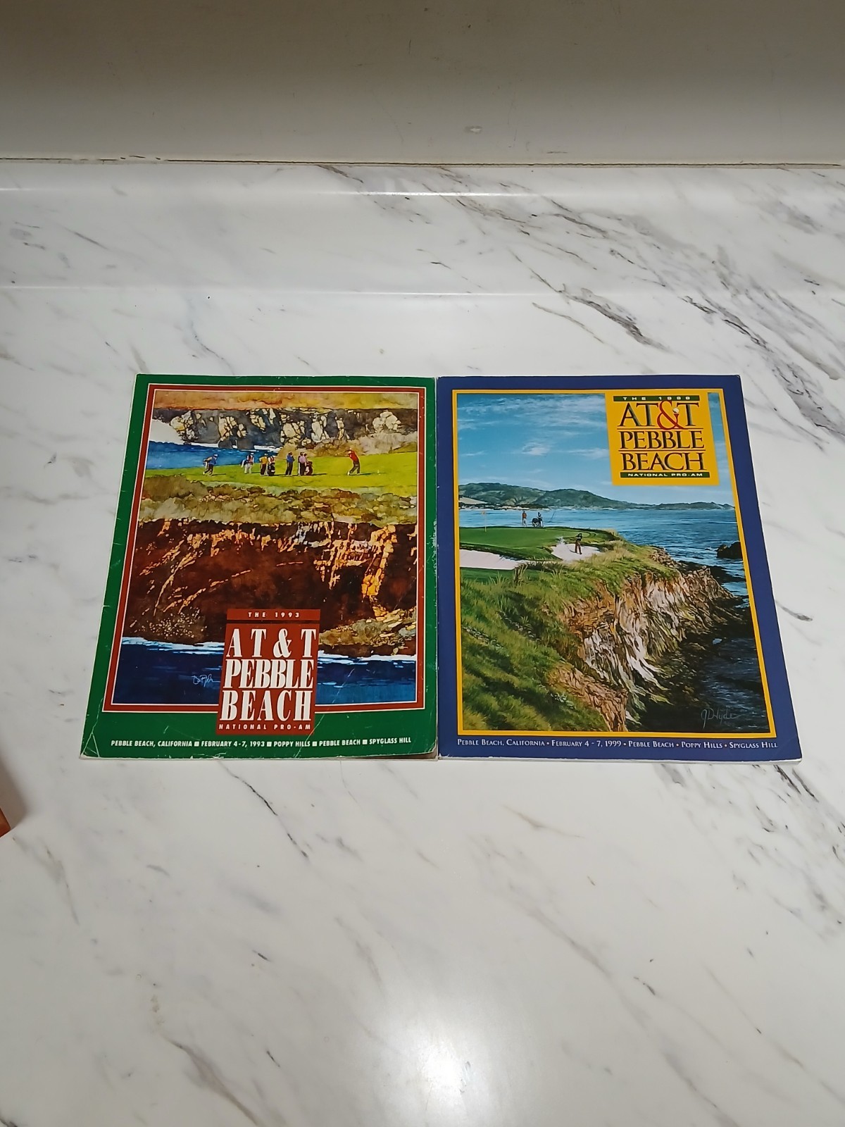 Vintage AT&T Pebble Beach National Pro-am Souvenir Golf Programs 1993 & 1999