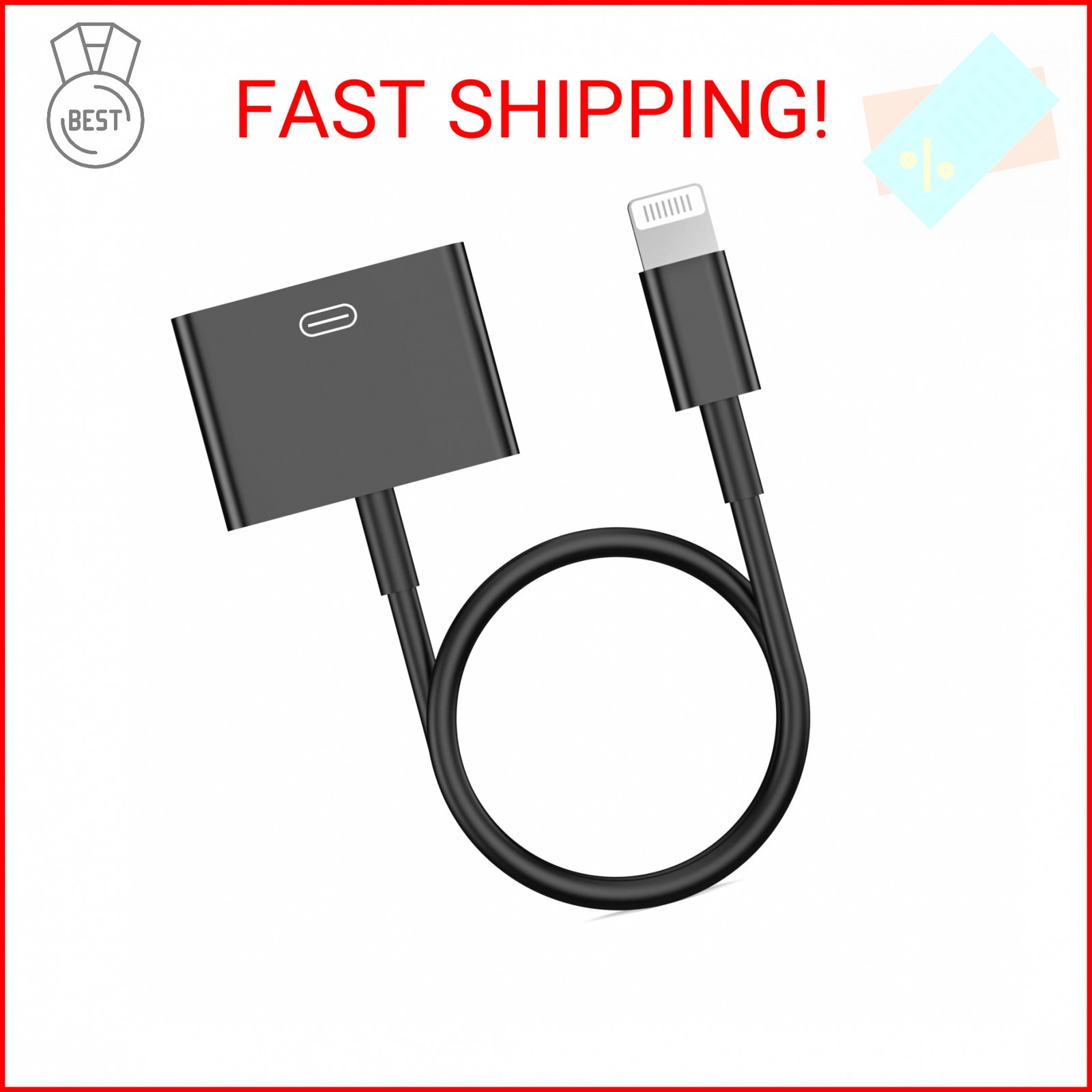 Lightning to 30 Pin Adapter for iPhone, [Apple MFi Certified] 8-Pin to 30-Pin Fe