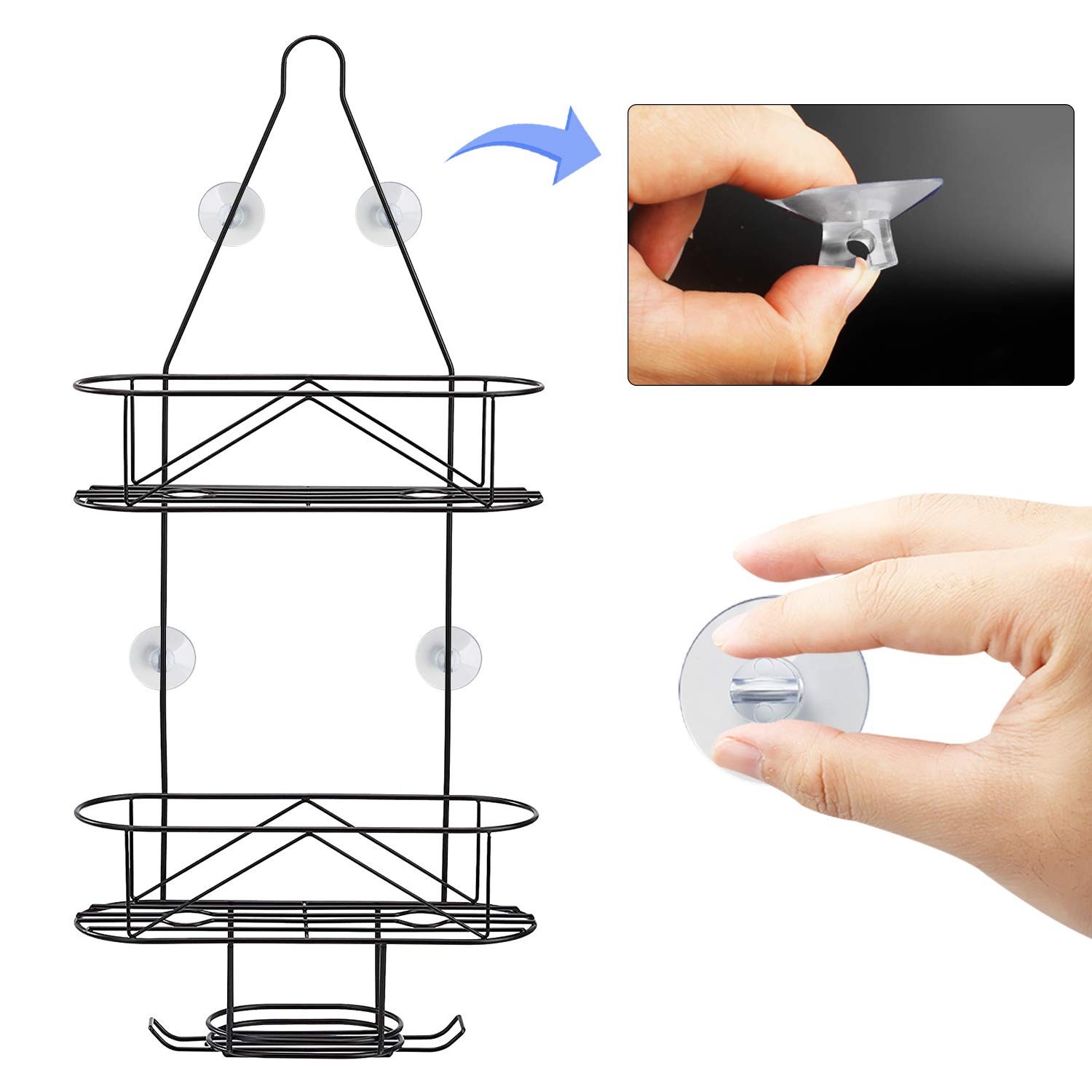 ChengFu 4 Pack Bathroom Shower Caddy Connectors Suction Cups, Transparent