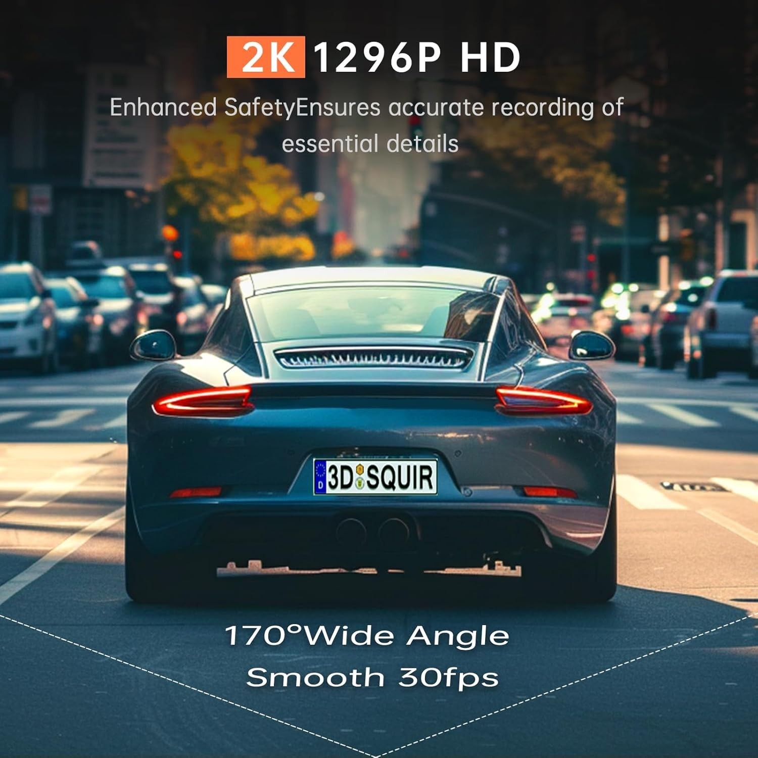 Mini WiFi Dash Cam 1296P with 24/7 Surveillance - Enhanced Night Vision Features
