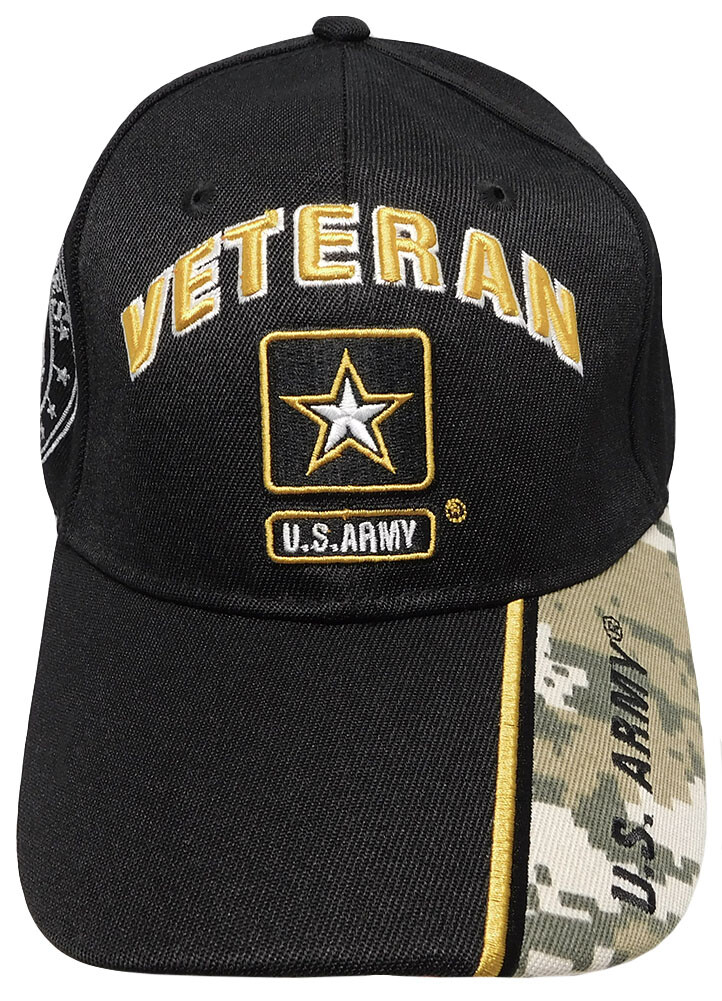 US Army Star Veteran Shadow Black ACU Digital Camo Embroidered Hat Cap LICENSED