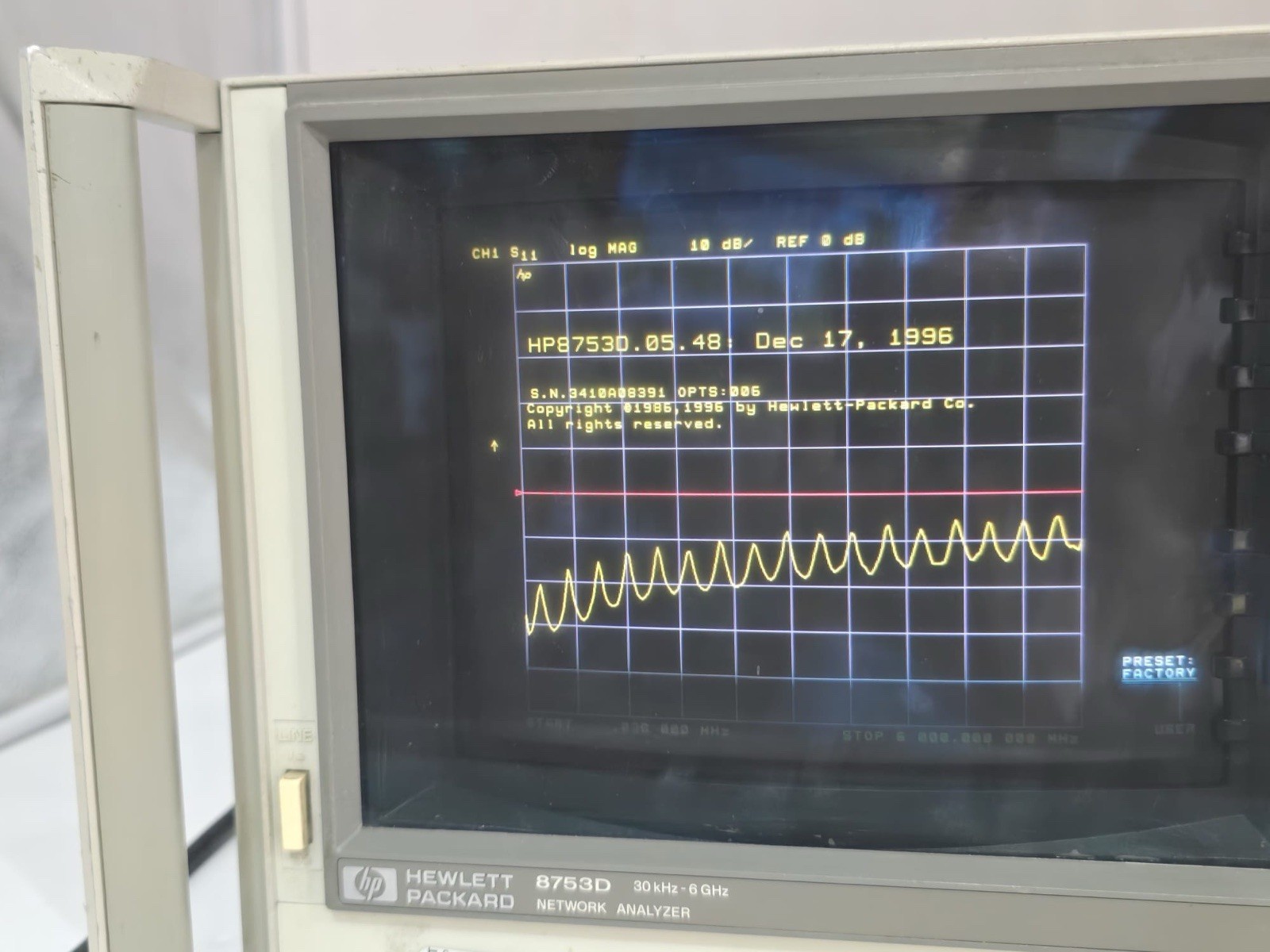 HP 8753D 30kHz-6GHz Network Analyzer Opt 006