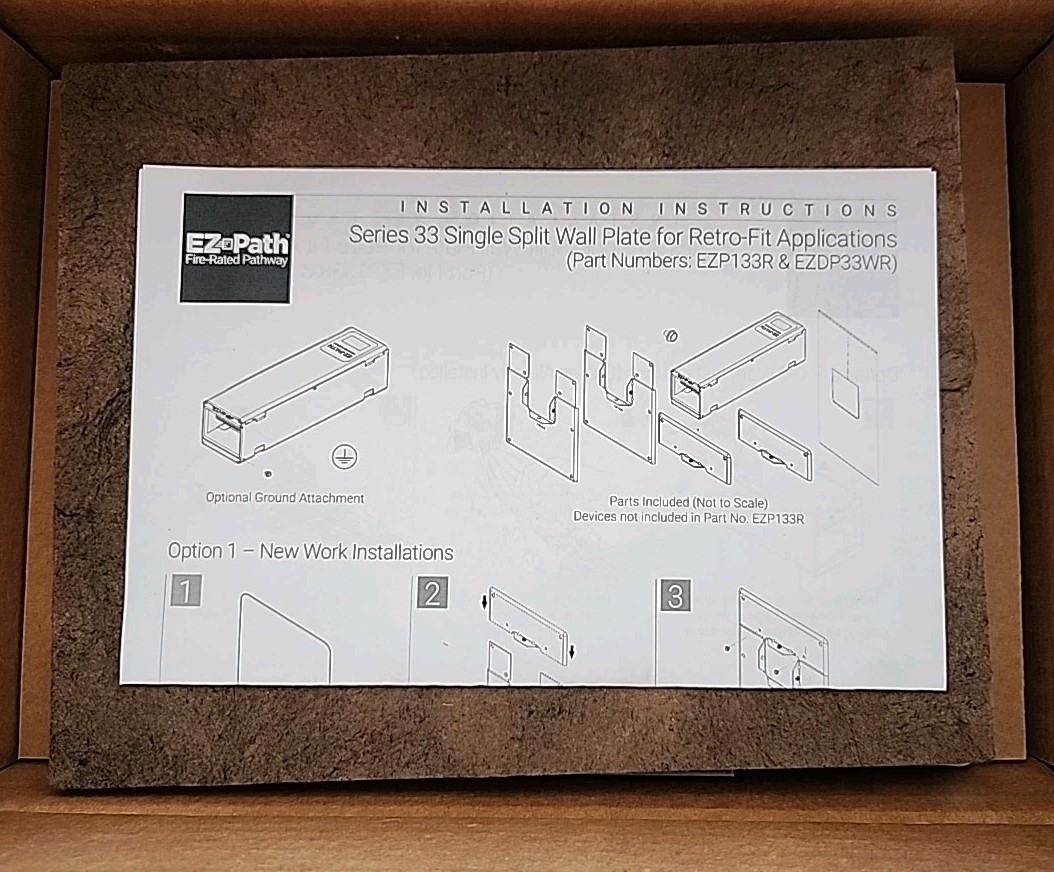EZ PATH EZDP33WR Fire Rated Pathway Retri-Fit Kit New