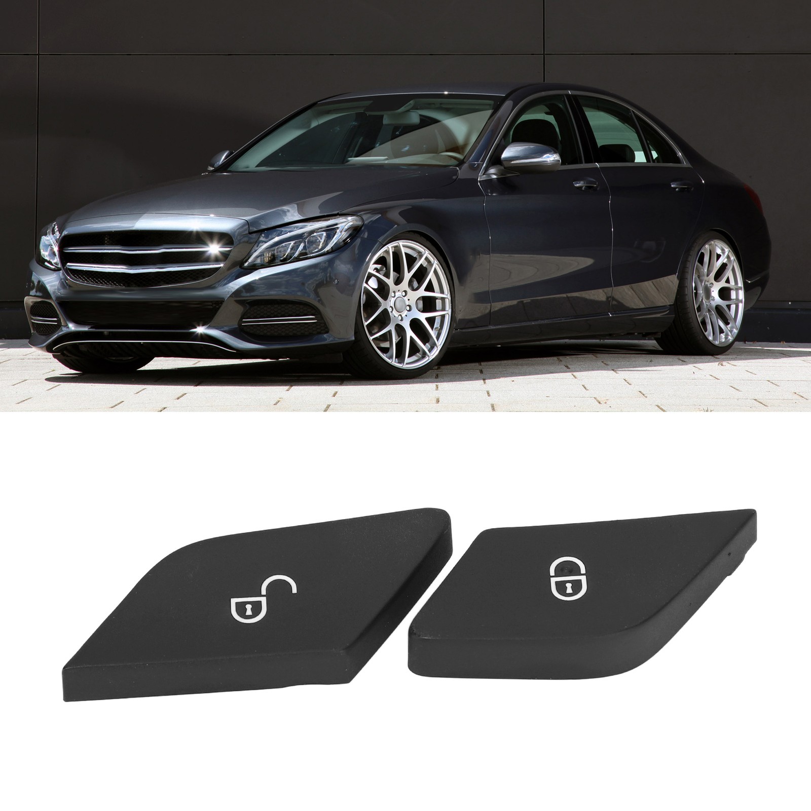 Car Door Lock Unlock Button Driver Side Clear Pattern For ‑ C‑Class