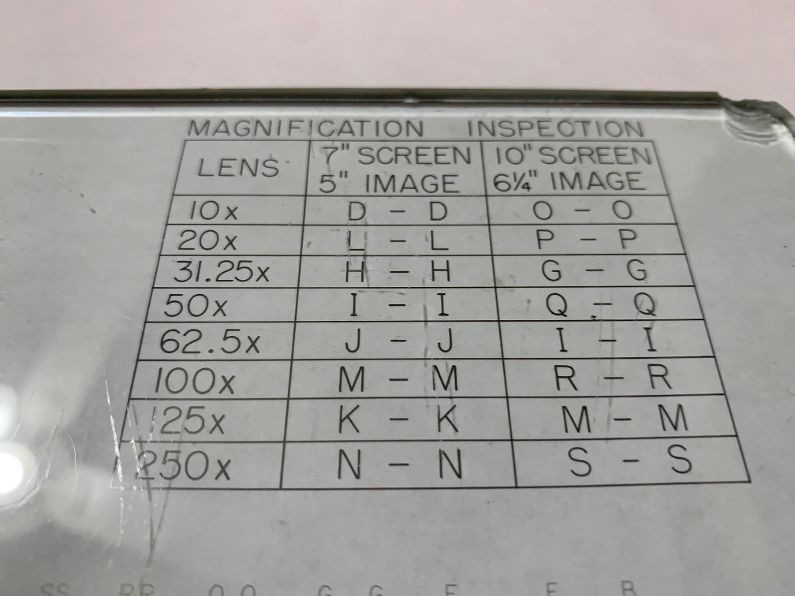 Jones & Lamson Optical Comparator Calibration items for Rent.