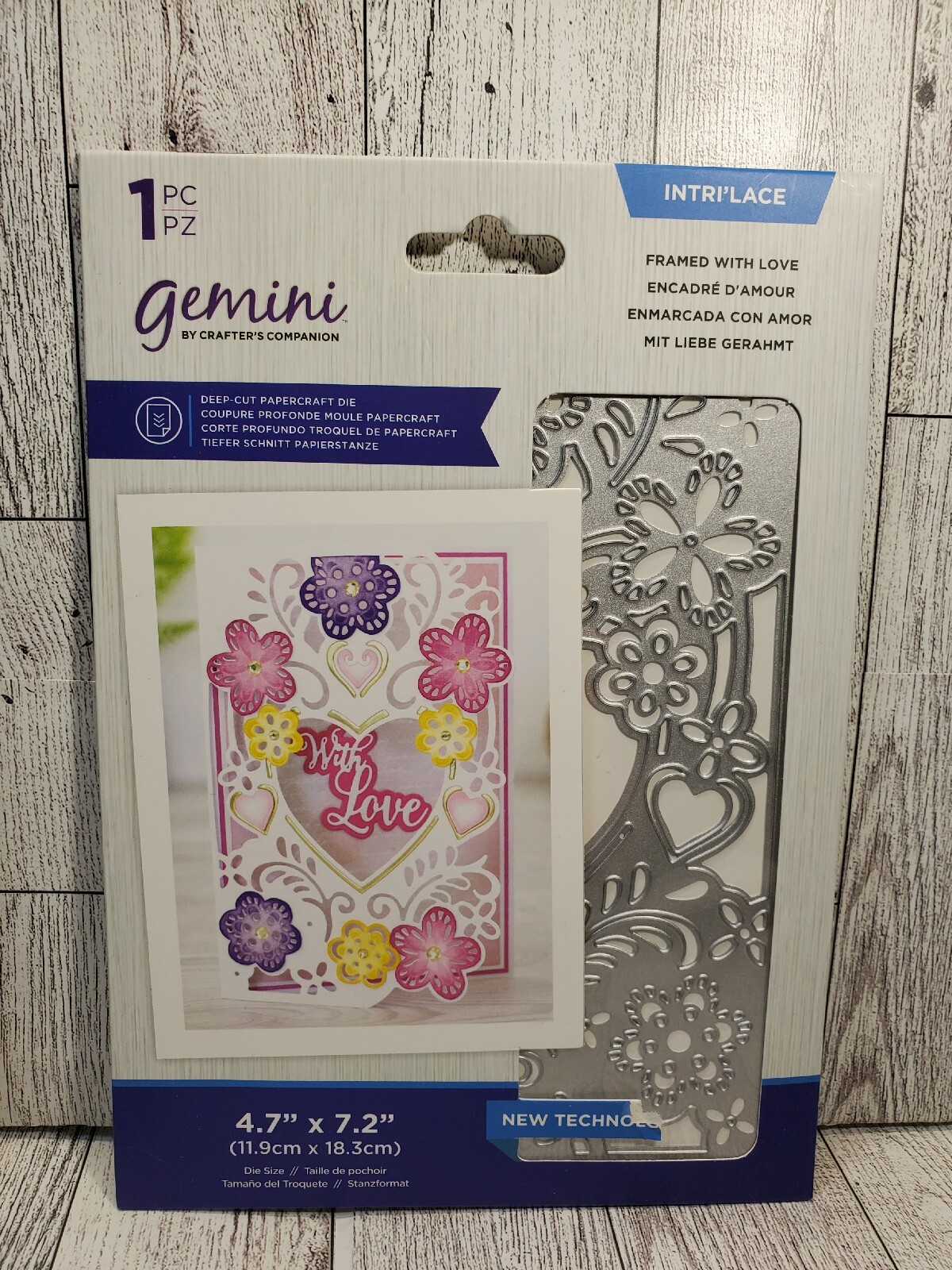 CC3 Crafters Companion Intrilace Framed W Love Floral Deep Cut Papercraft Die