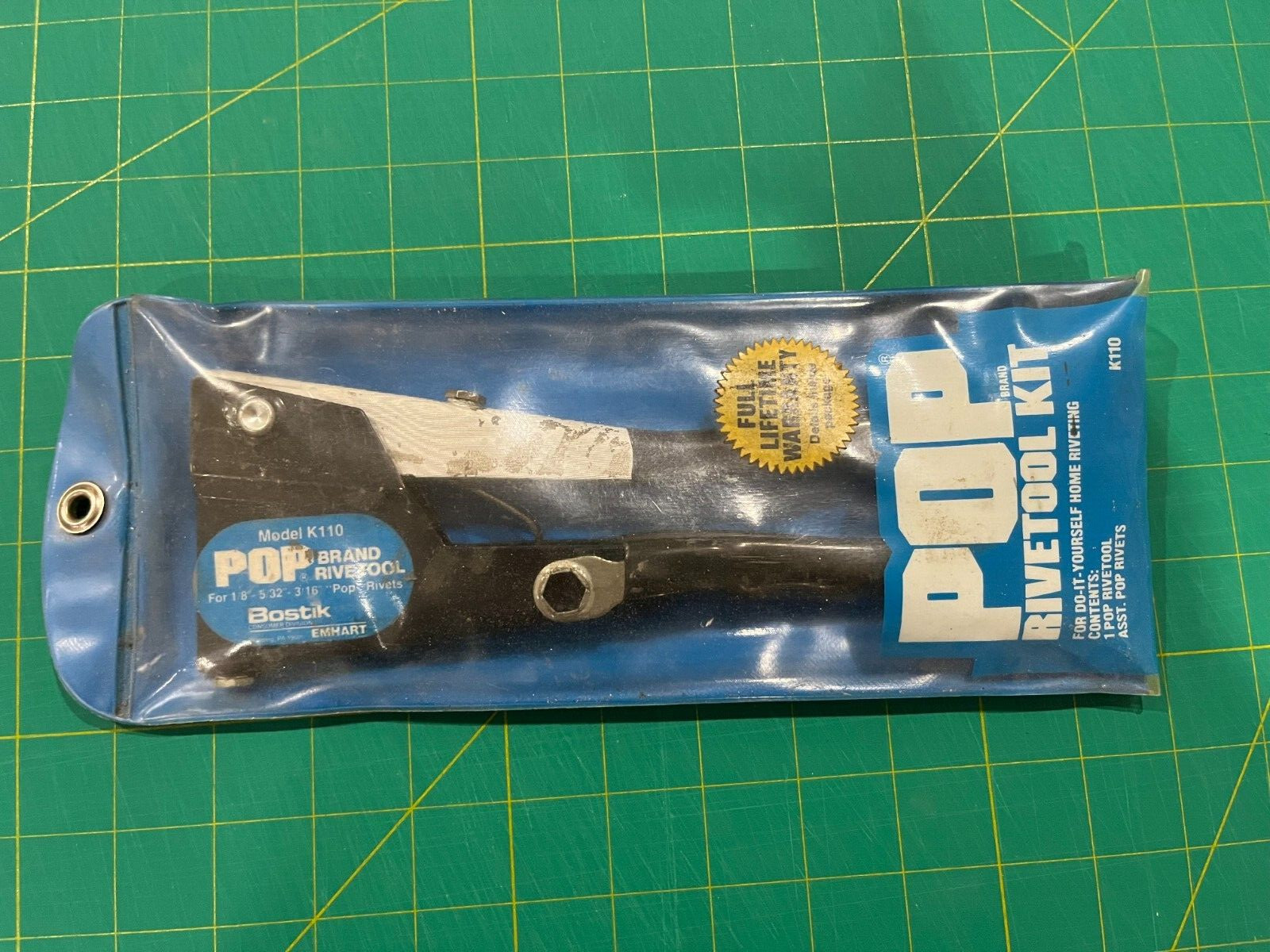 Vintage  POP RIVETOOL Kit Model K110 w/case, for pop rivets 1/8" 5/32" 3/16"