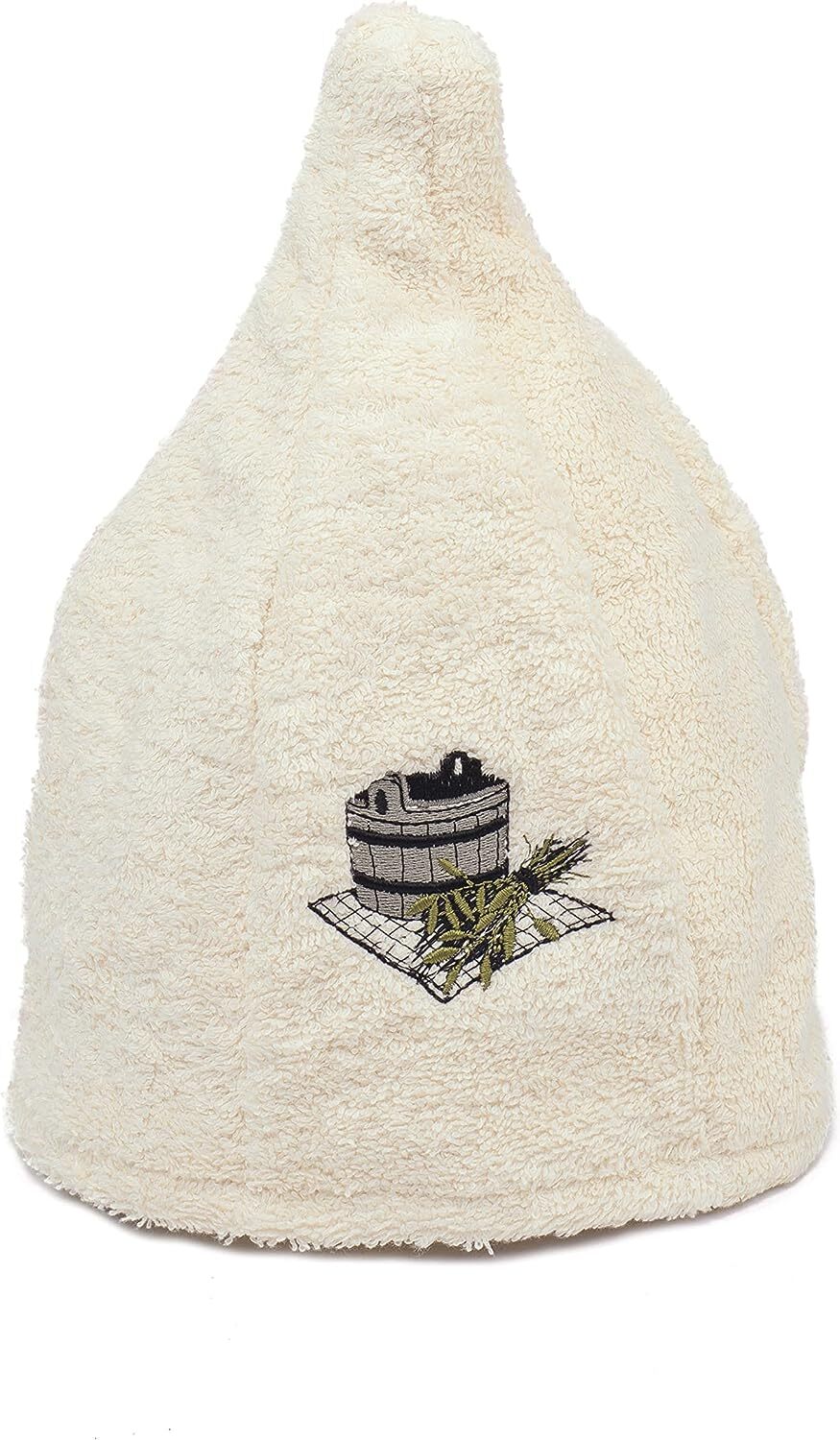 Sauna Hat 100% Cotton Cap Bath House Kit Universal Banja Schapka Saunahut cream