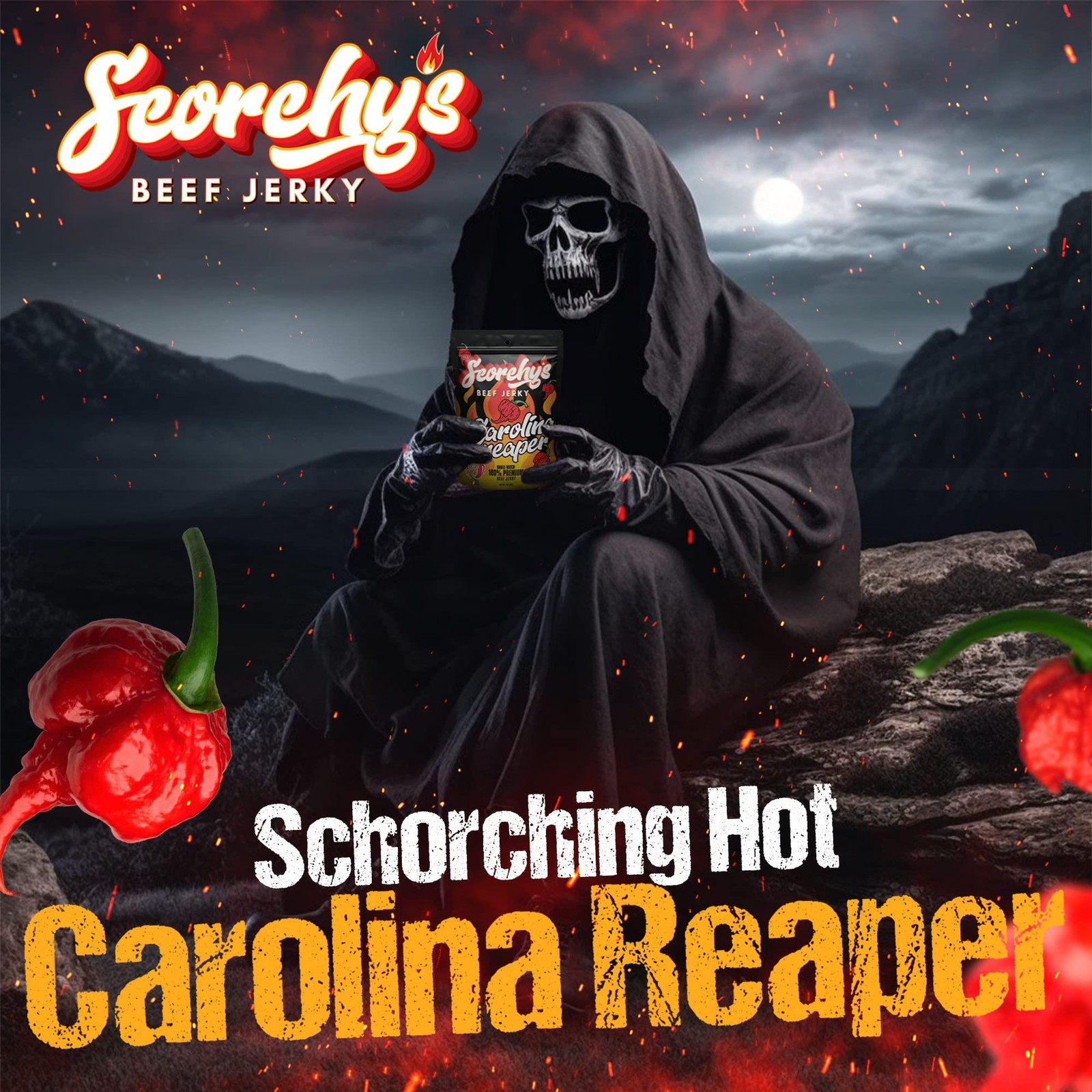 - Carolina Reaper Beef Jerky - Hand-Crafted Small Batch Jerky - Spicy High Pr...