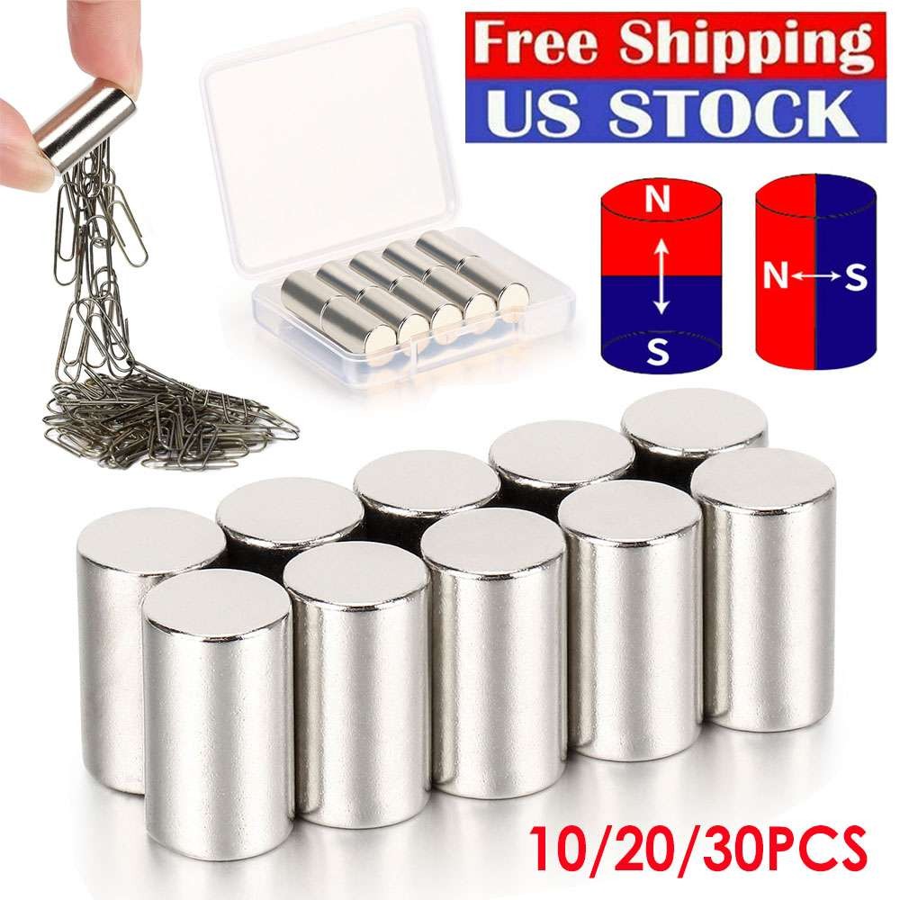 10/20/30 10 x 20mm Super Strong Cylinder Neodymium Fridge Magnets Rare Earth N45