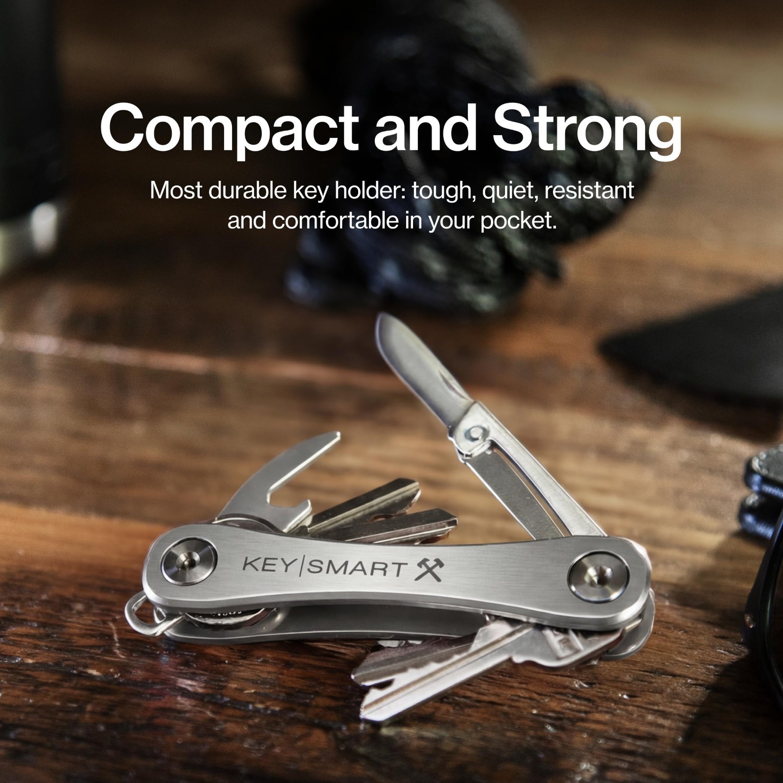 Rugged Keychain Multitool Organizer for EDC | Holds 14 Keys, Durable, Expandable