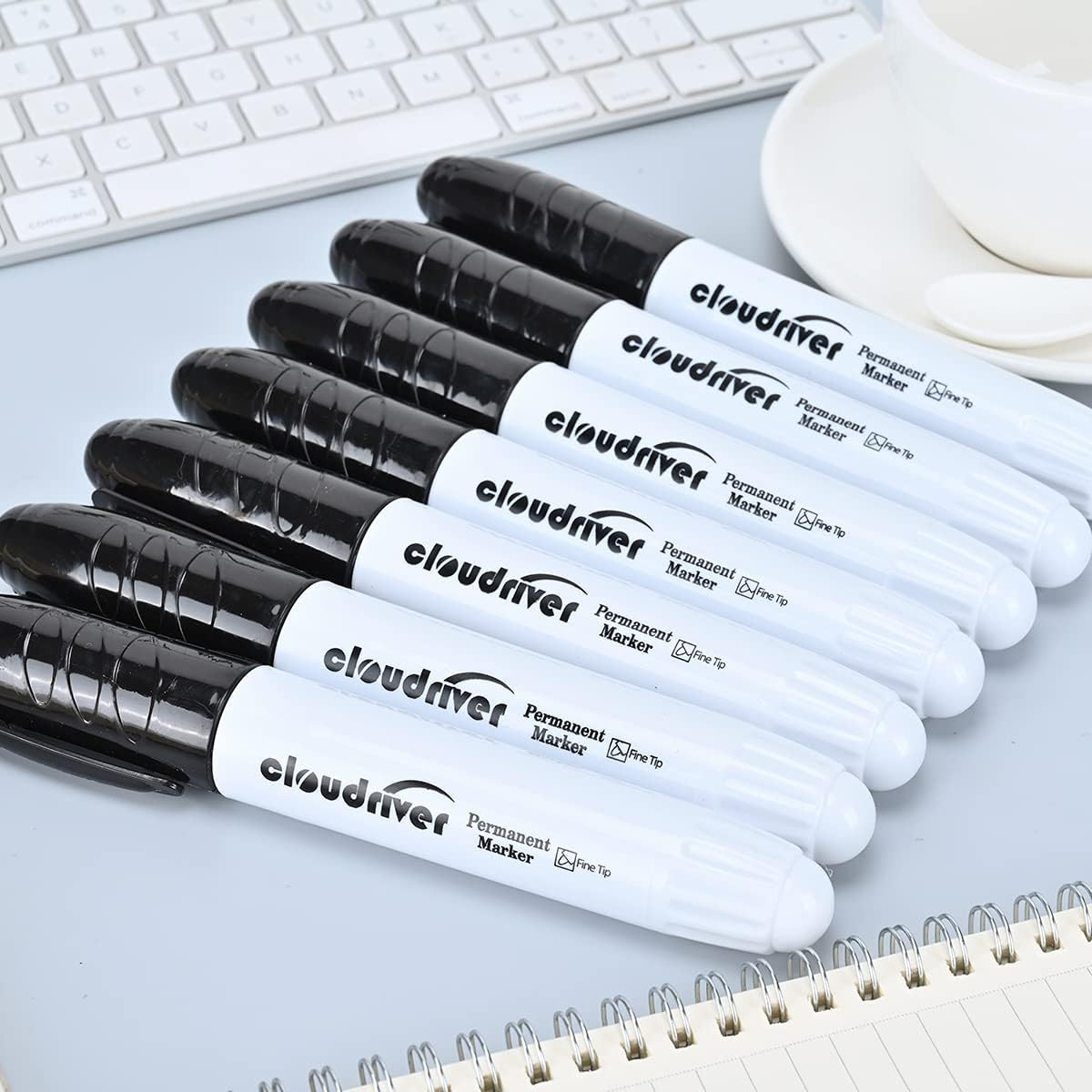 Jumbo Size Permanent Markers, Black, 20 Pack, Large Permanent Markers, King Perm