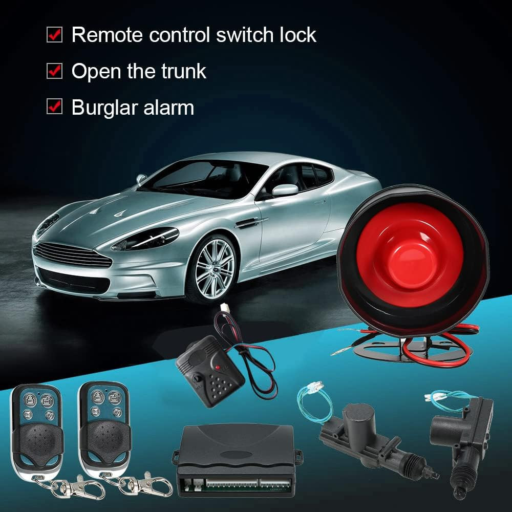 NEW Car Alarm System with 2 Door Remote Central Locking Kit Shock Sensor Immobil