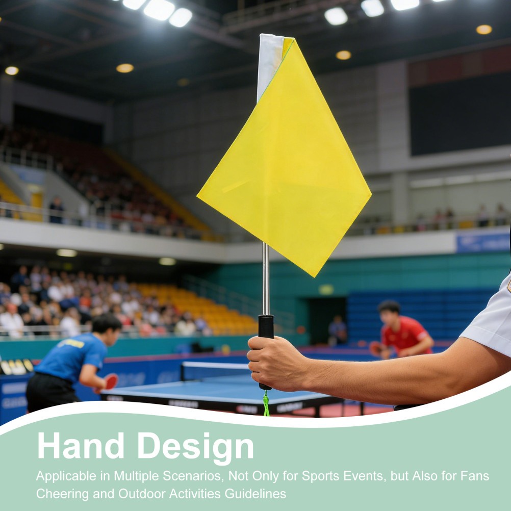 Soccer Referee Flags: Penalty Signal Flags with Comfortable Sponge Handle &