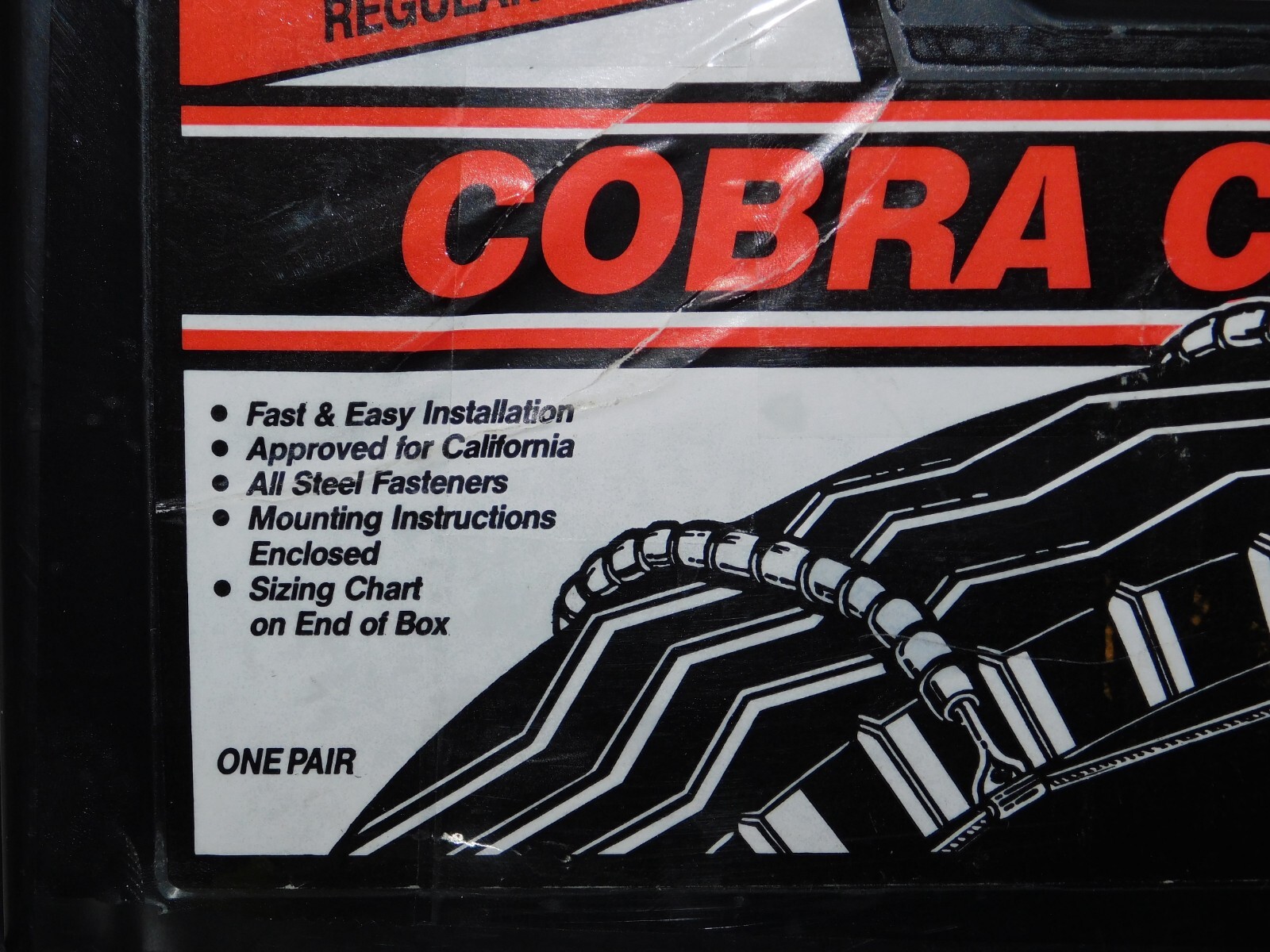 Cobra Cable Tire Snow Chains, Stock #1030, Never Used