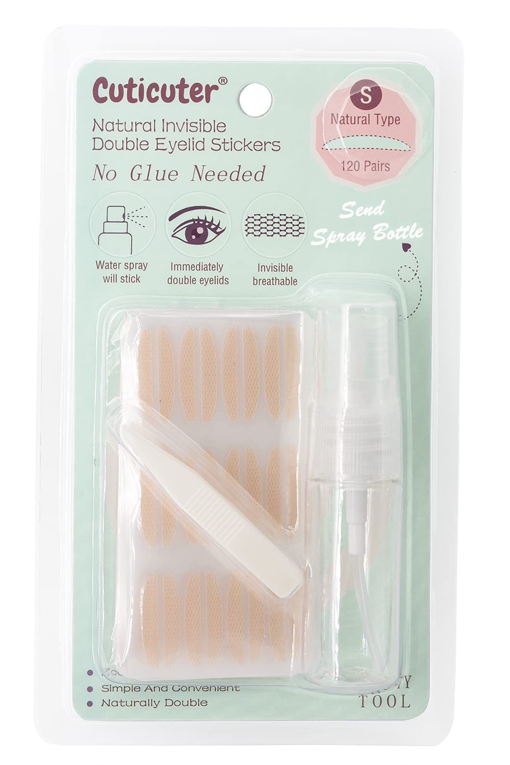 Waterproof Invisible Double Eyelid Tape - 120 Pieces Natural Fiber Eyelid Lif...