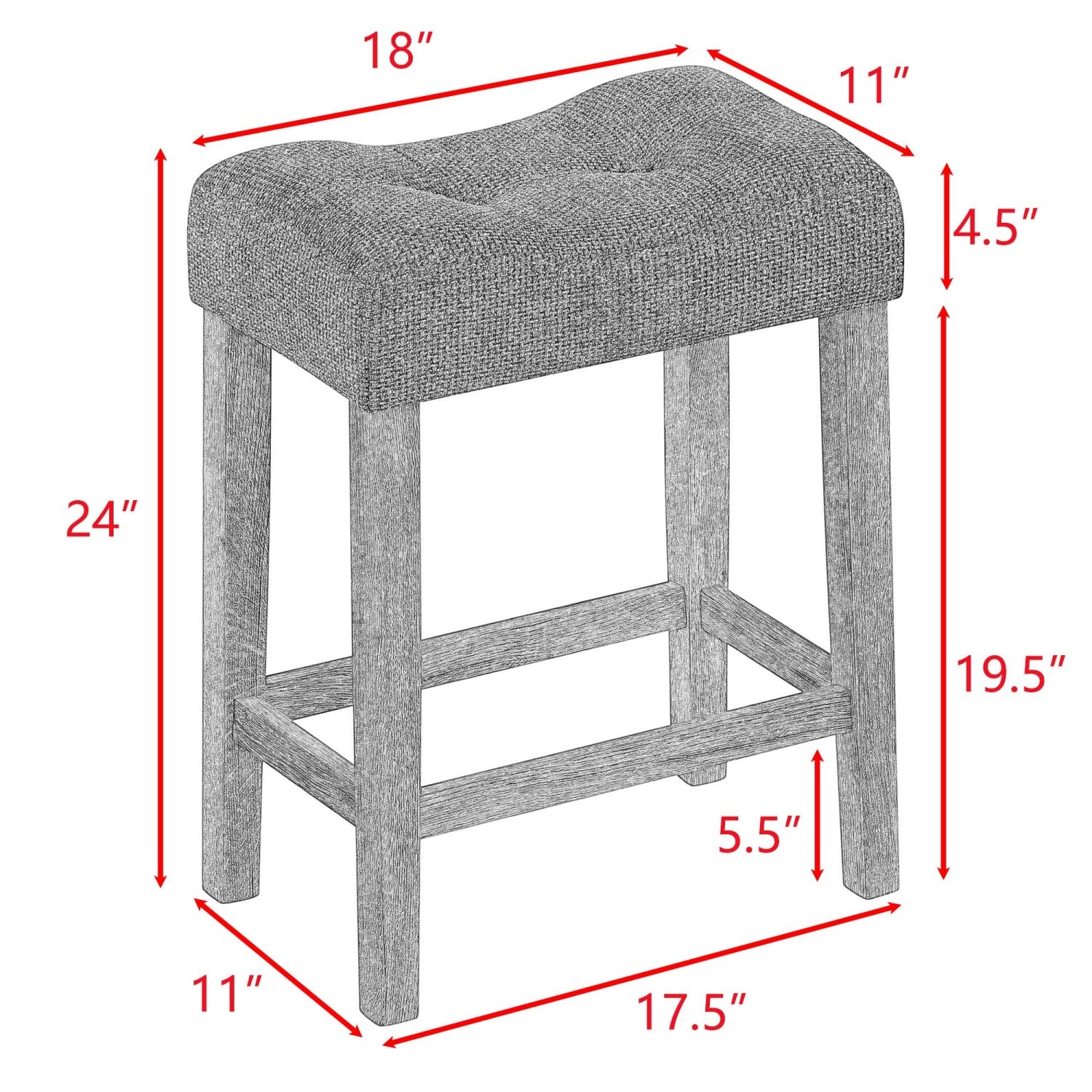 4 Piece Bar Table Set Kitchen Counter Height Table Dining Table w/ 3 Bar Stool