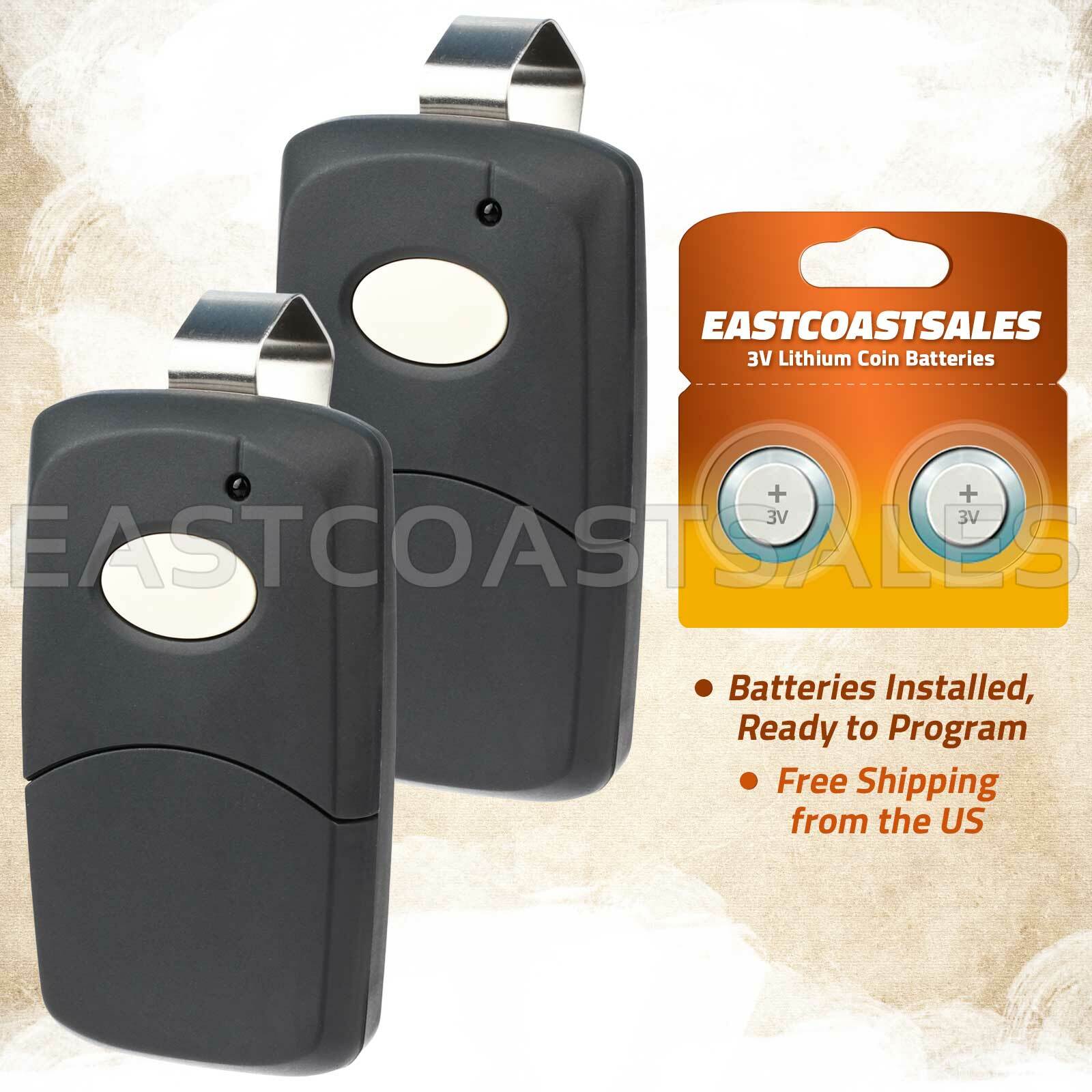 2x For 3089 Multi-Code Multicode 308911 Linear MCS308911 300mhz Remote Black