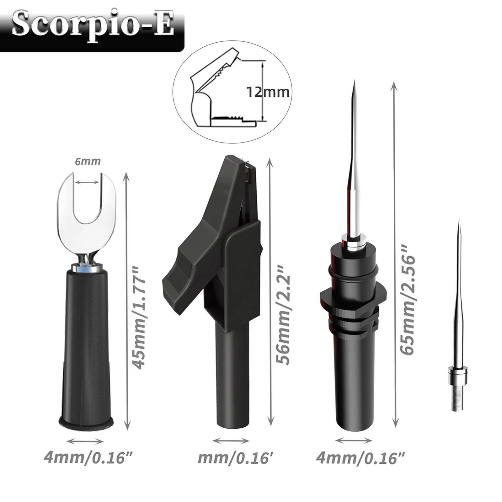 30PCS 4mm Stackable Banana Plug Test Lead Kit with Alligator Clip Back Probe