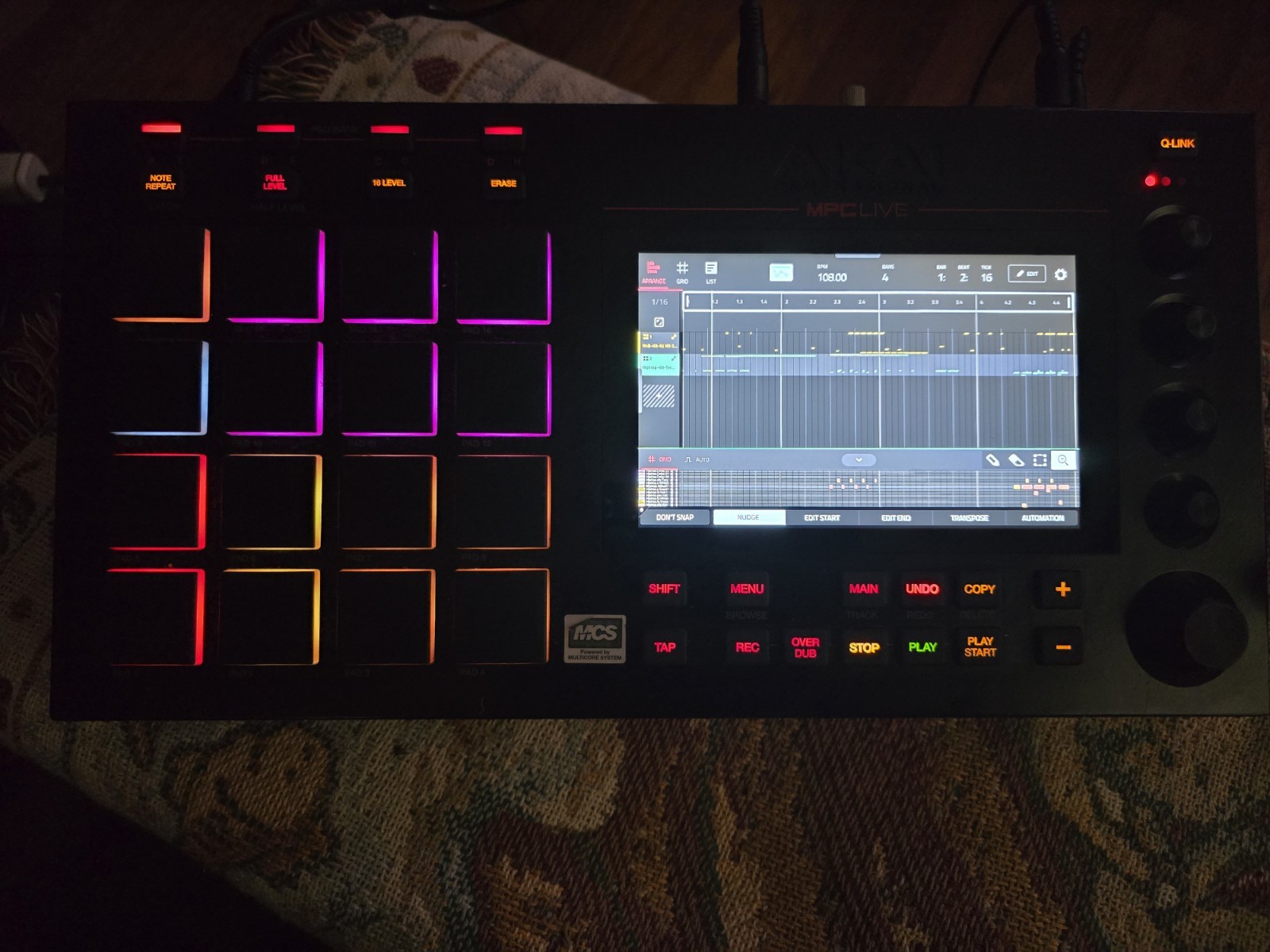 Akai MPC Live Sampler & Sequencer, 16 Pads, Touch Display, Black,  1 TB Sata Dr