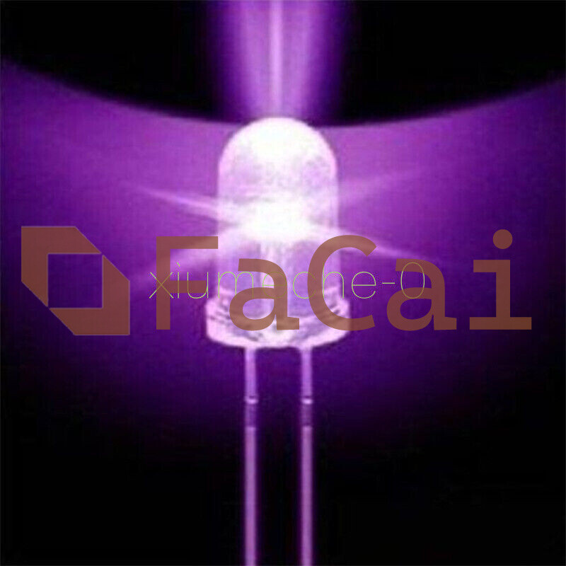 50PCS NEW F5 5mm Round Ultra Violet LED UV Light 390-395nm Purple Lamp