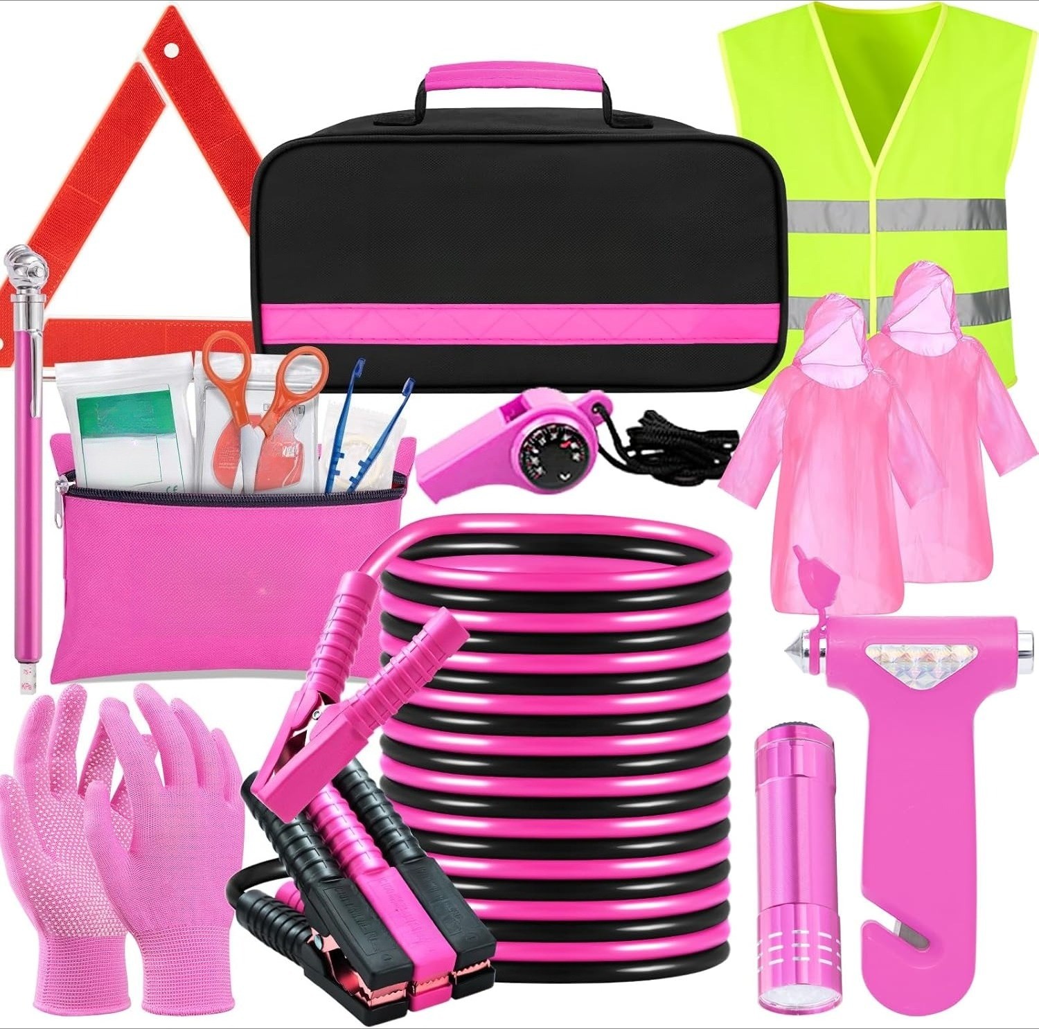 Car Roadside Emergency Kit -Traveler Safety Road Side Assistance Kits for Women