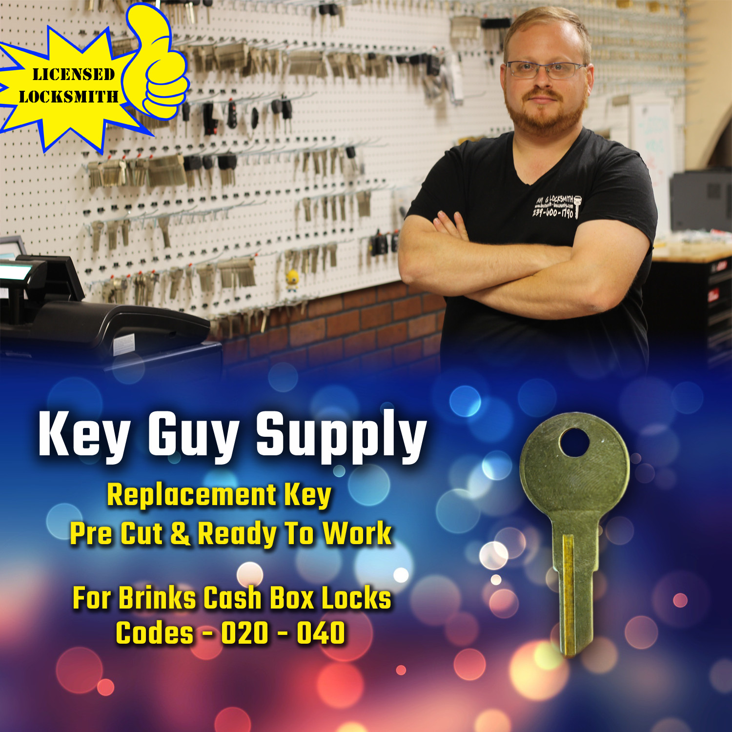 021-040. New Key For Brinks Cash Box. Pre Cut To Your Code And Ready To Work.