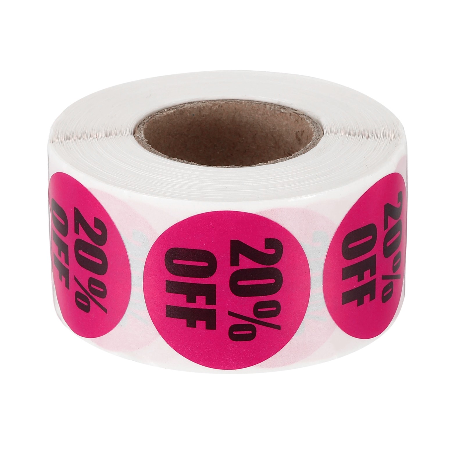 500 Pcs 20% Off Stickers for Retail for Shops, Rose Red