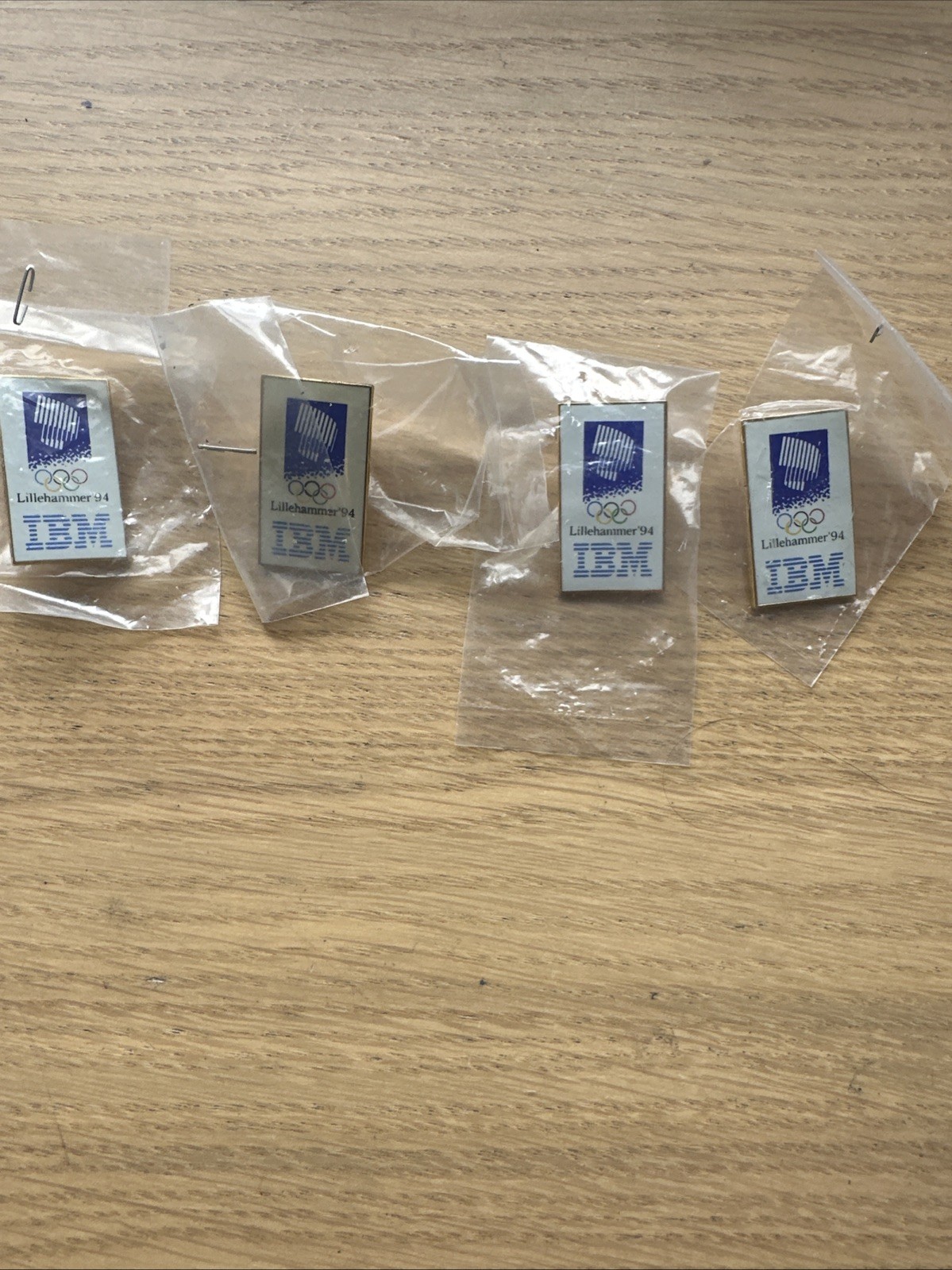 IBM Lillehammer 1994 4 Olympic pins NEW
