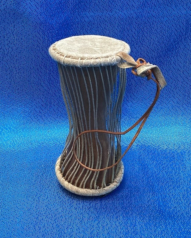 Vtg.  Mini African Djembe Drum Wood Rope Tuned Tribal Boho Decor Hand Percussion
