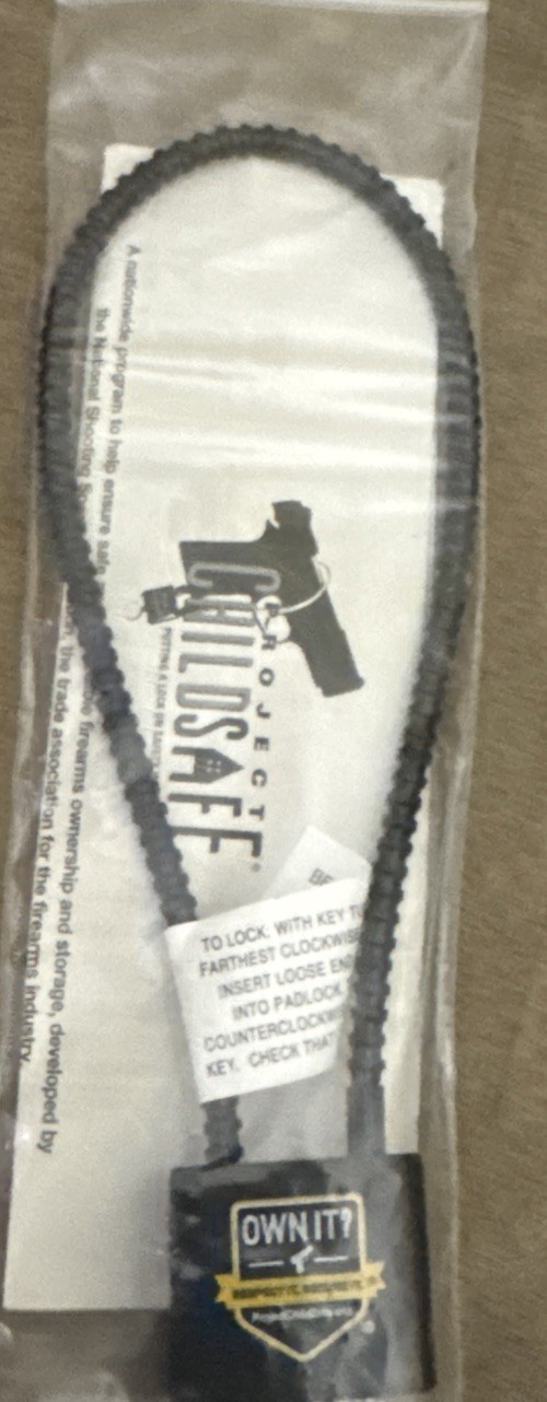 Project Childsafe Cable Style Child Safety Trigger Pistol Gun Lock+Keys