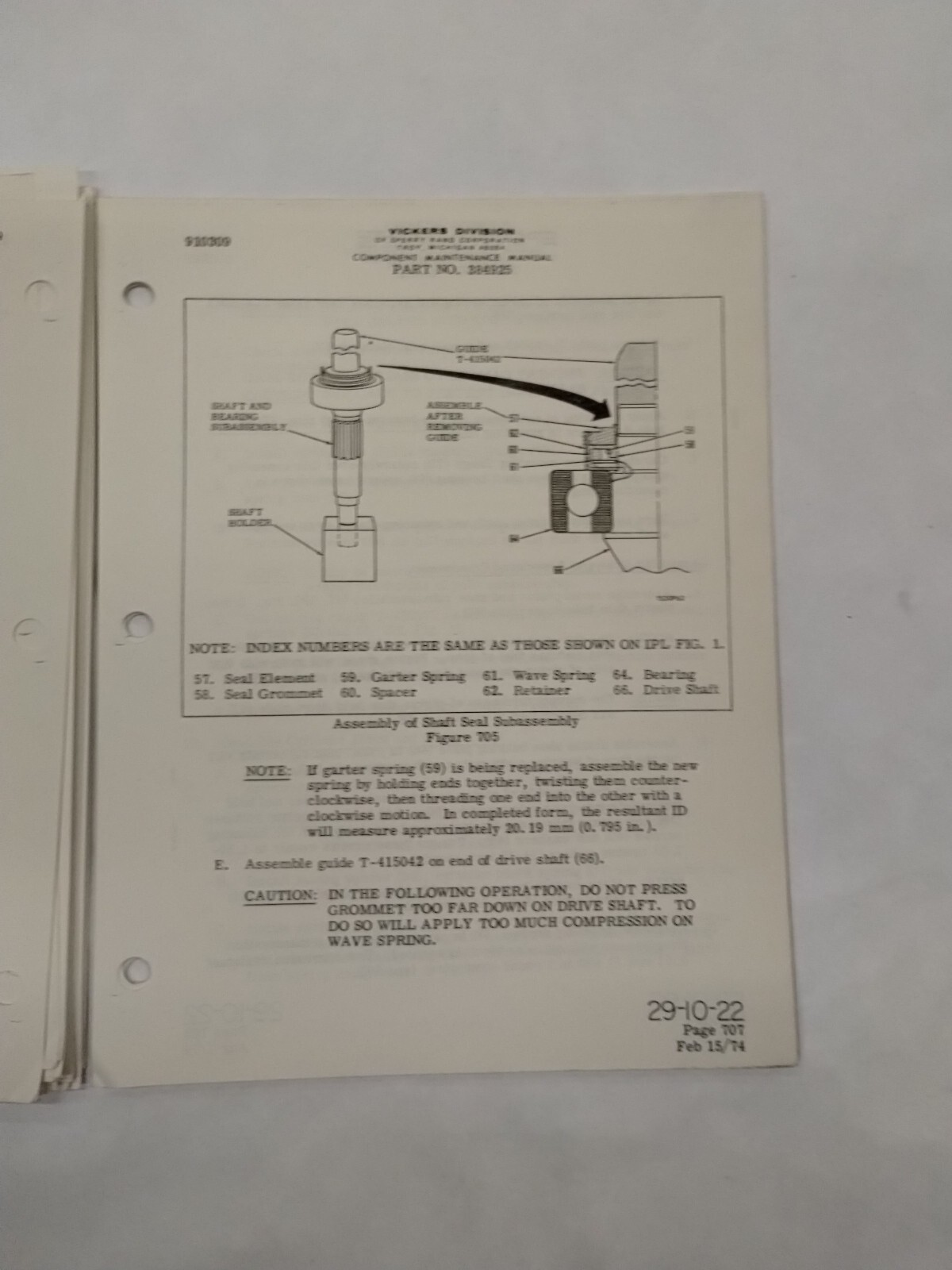 Sperry Vickers Variable Displacement Hydraulic Pump Assembly Maintenance Parts