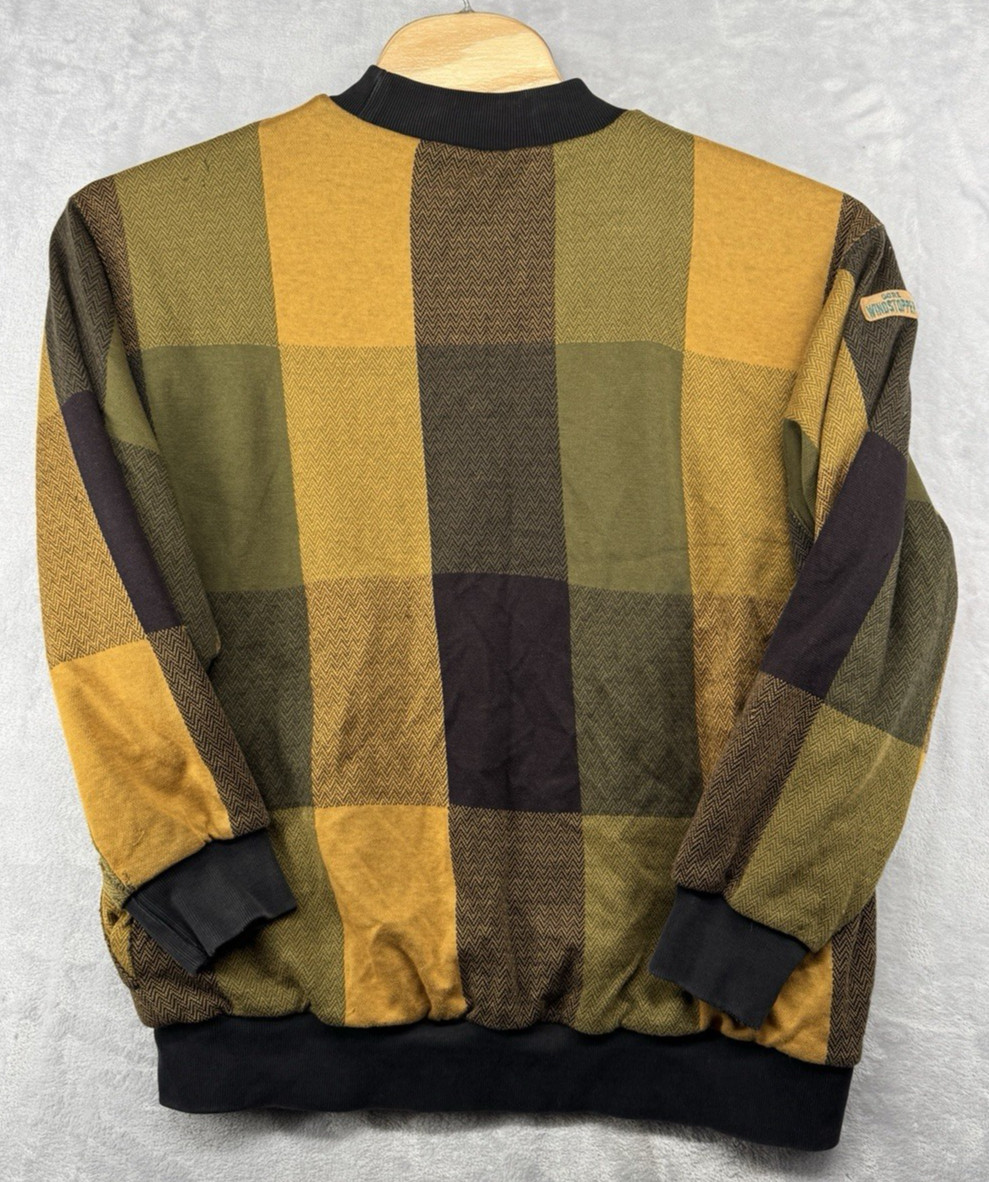 Gore Wind Stopper The Cliffs Golf Club Plaid Lined Crewneck Sweater Vintage READ