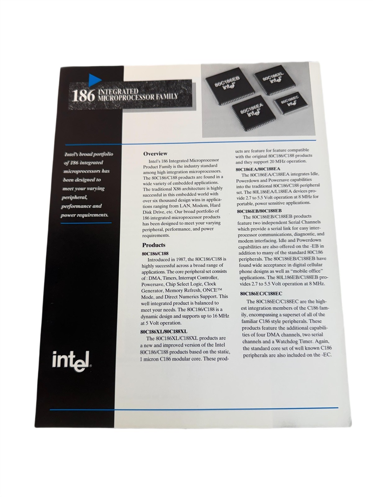 Intel 1994 MCS 96 Product Builder Software Literature Borchure