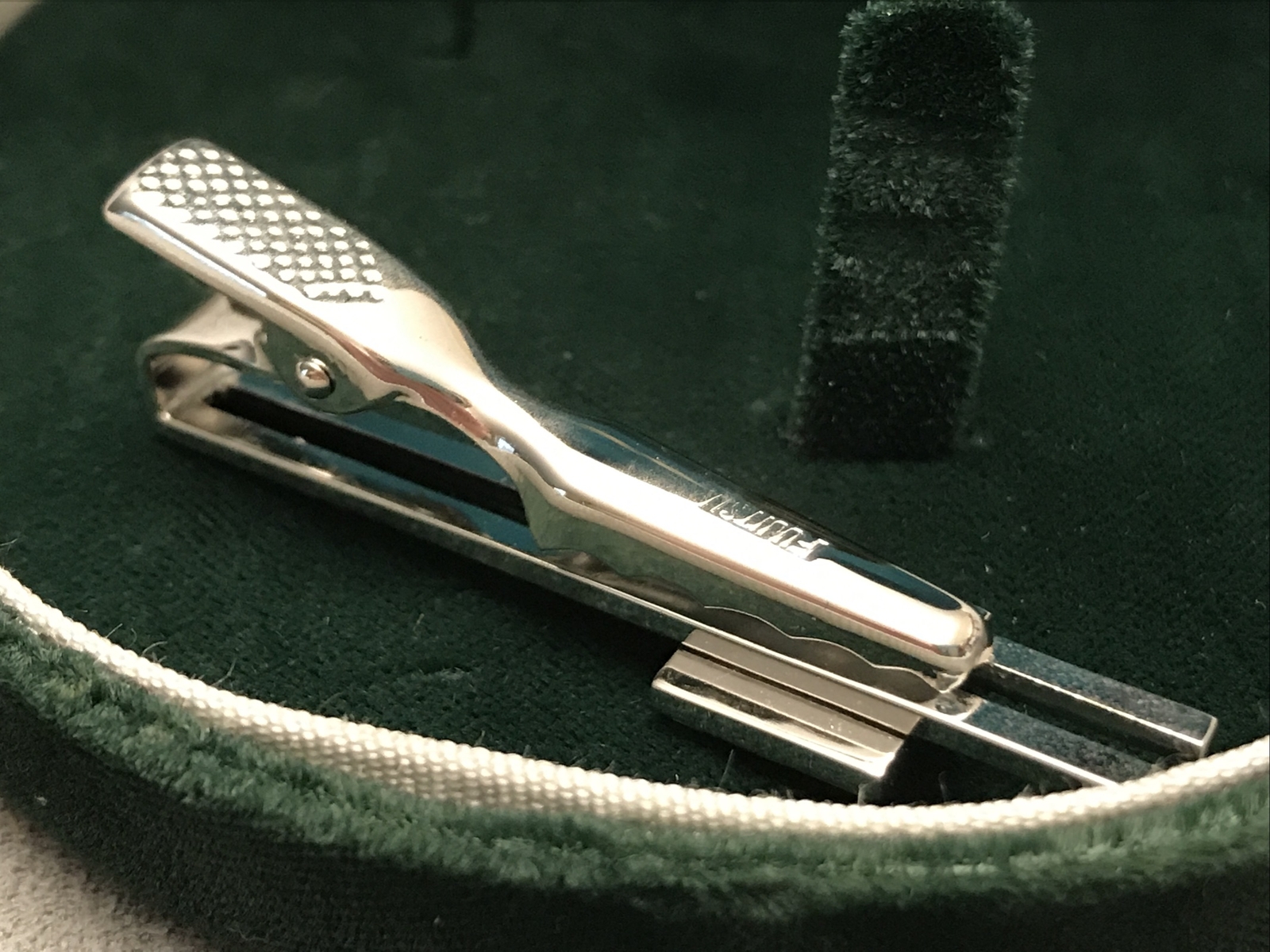 Fujitsu Limited "TINY GIANT LSI" Chip Tie Clip / Bar Marked "SILVER" + CASE