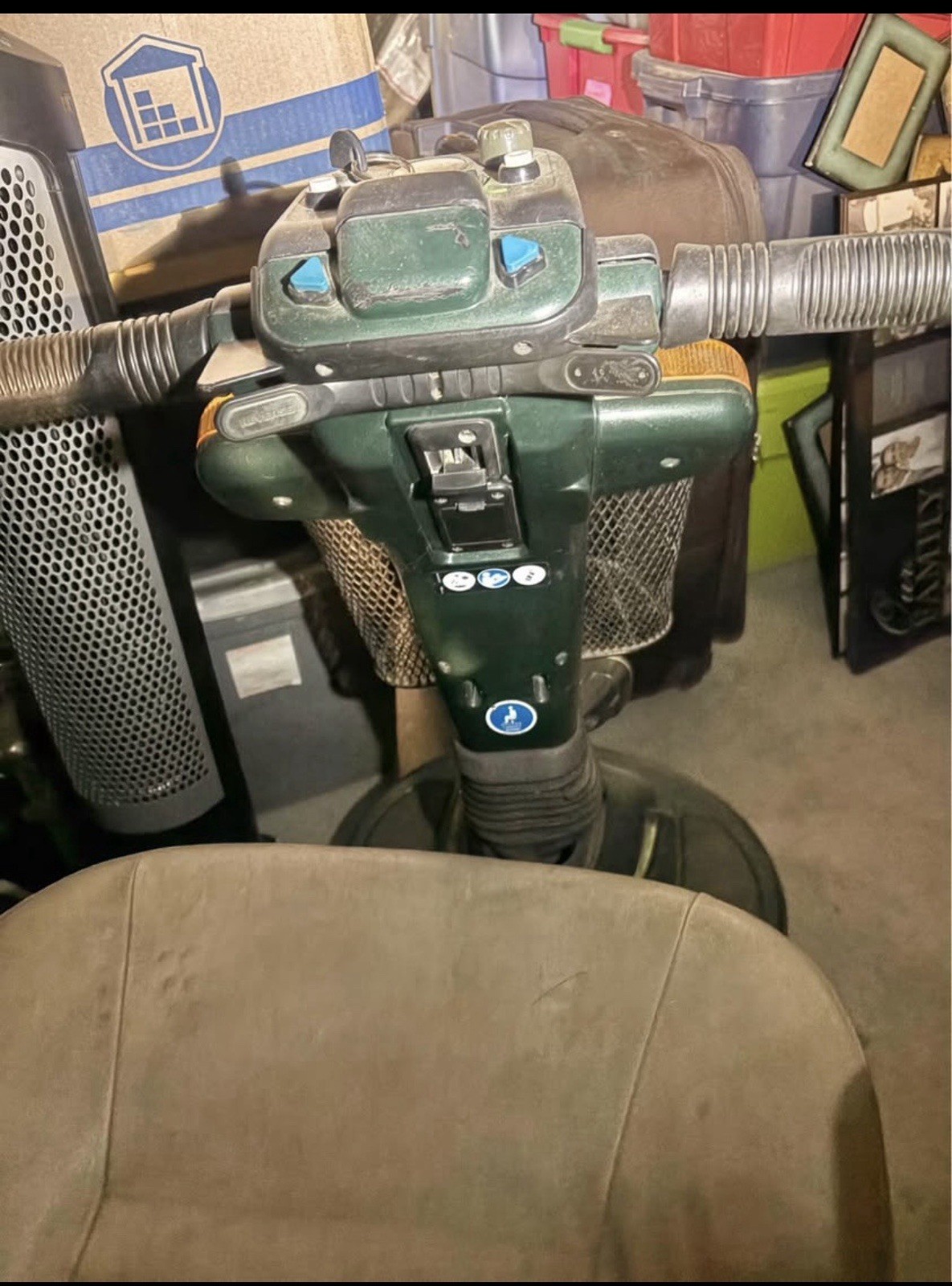 4-Wheel Mobility Scooter Electric/Battery Green/Beige w/ Front Basket