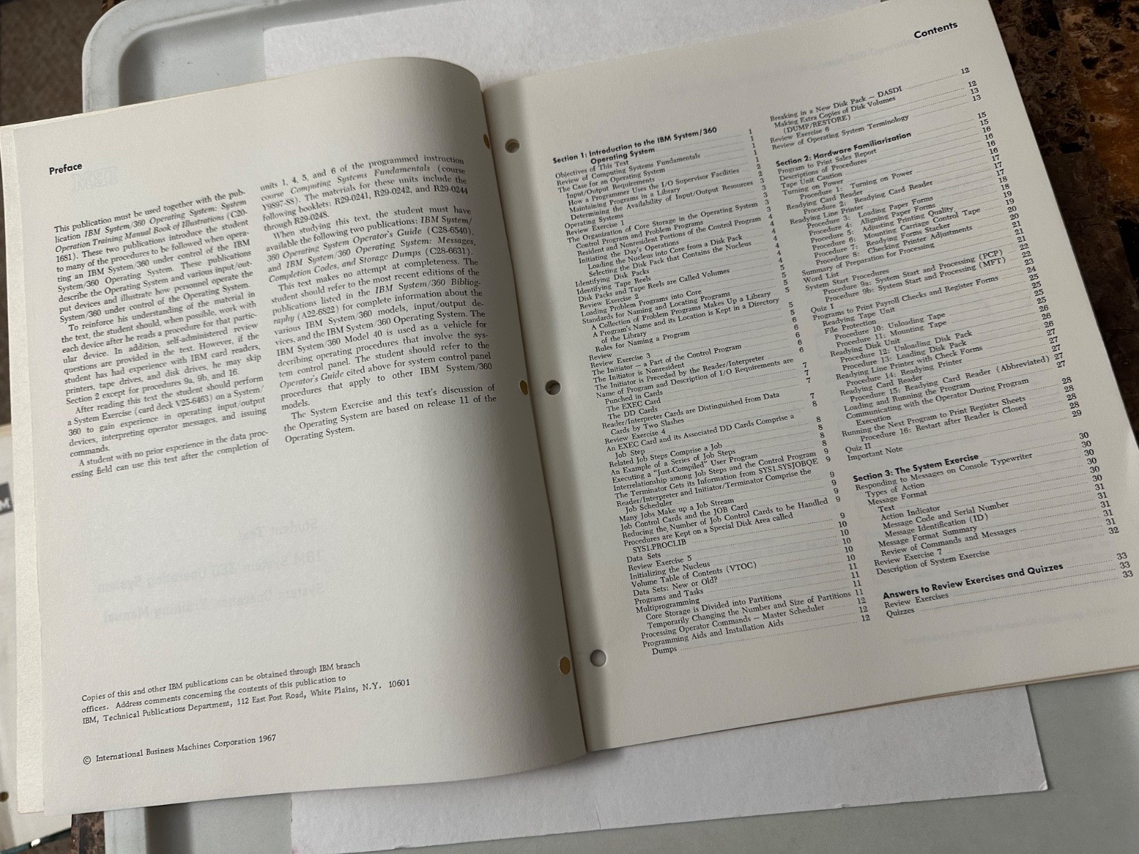 IBM System/360 Operating Syst Original Oper Training MANUAL Student Text -1967!