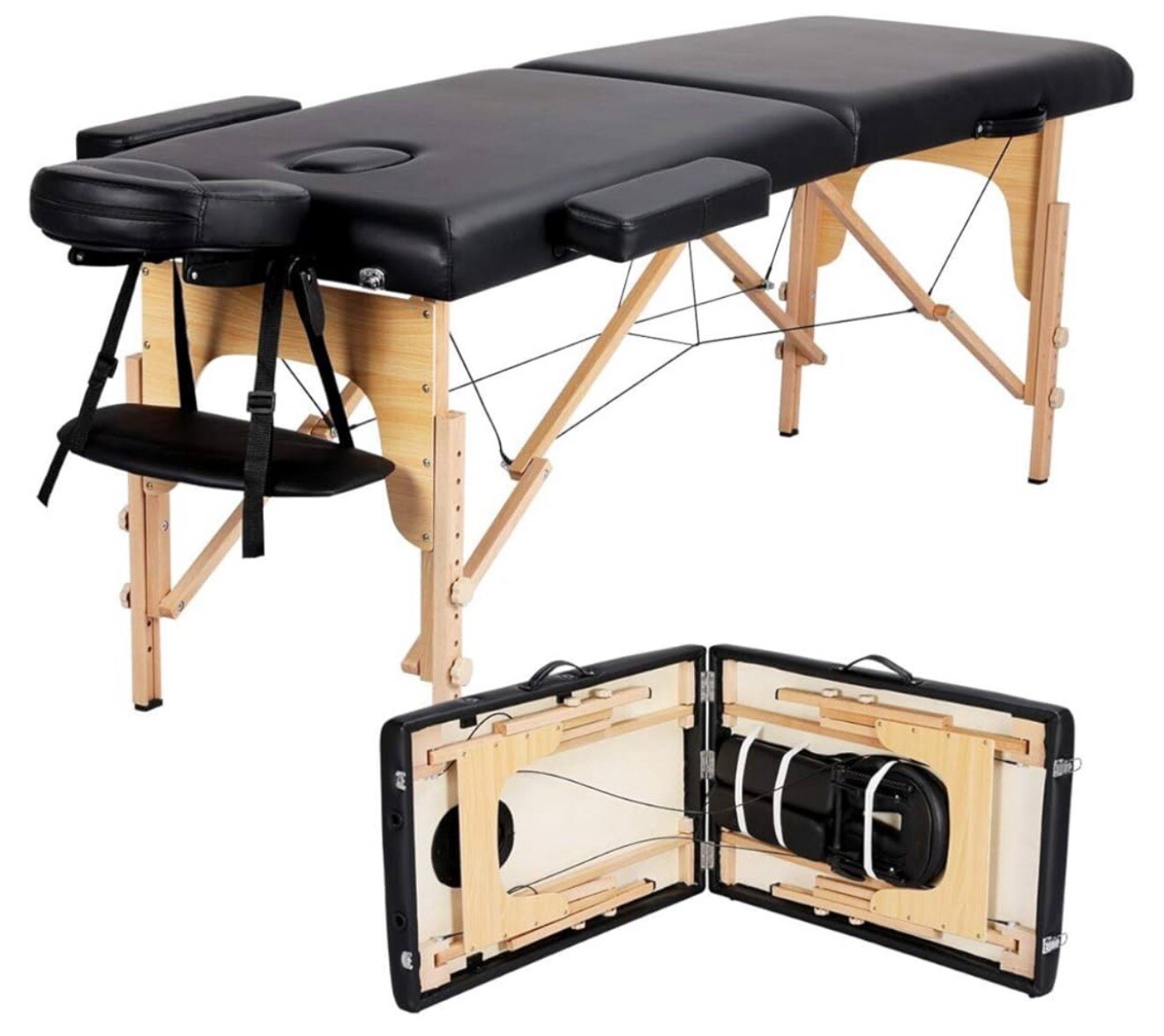 Portable Massage Table with Carrying Case For Salon Bed Spa Tattoo Shop