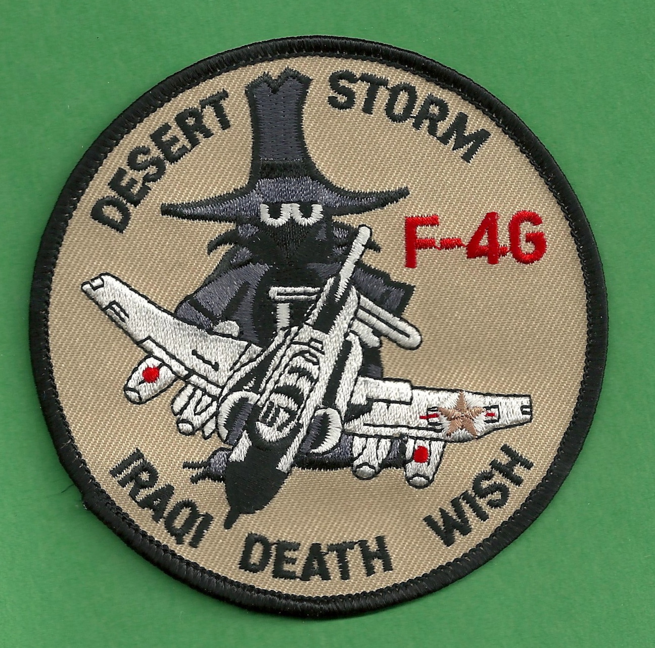 OPERATION DESERT STORM F-4G MILITARY AIRCRAFT PATCH IRQI DEATH WISH