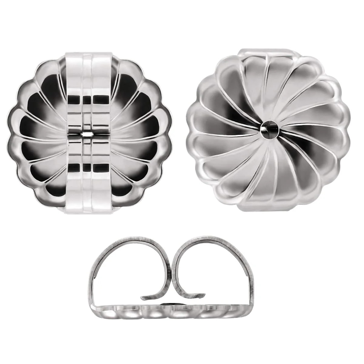 Sterling Silver 7.2mm Large Earring Backs Secure Locking Hypoallergenic (2Pair)