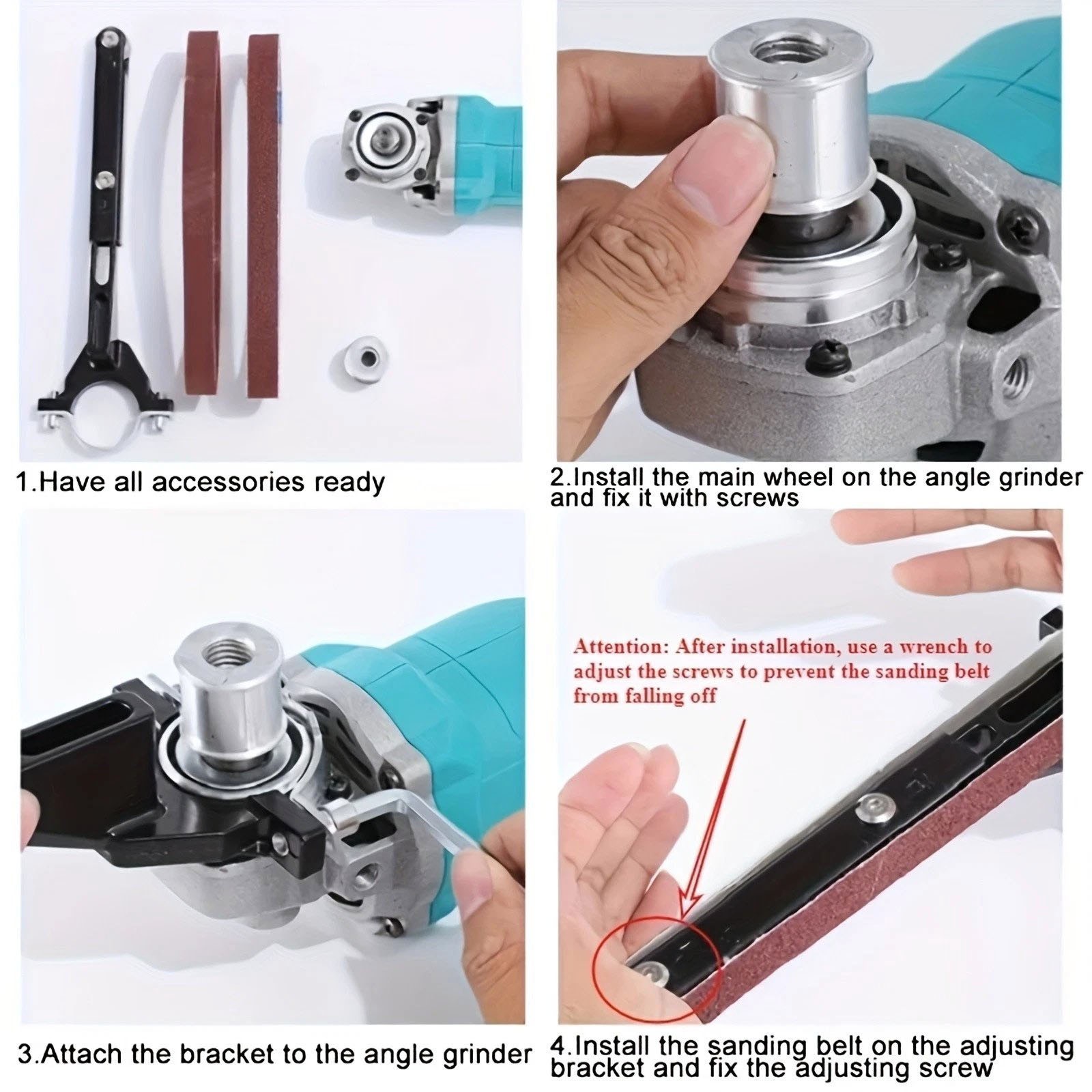 Angle Grinder Belt Sander Converter Unit For Metal Wood Sanding Polishing Kit